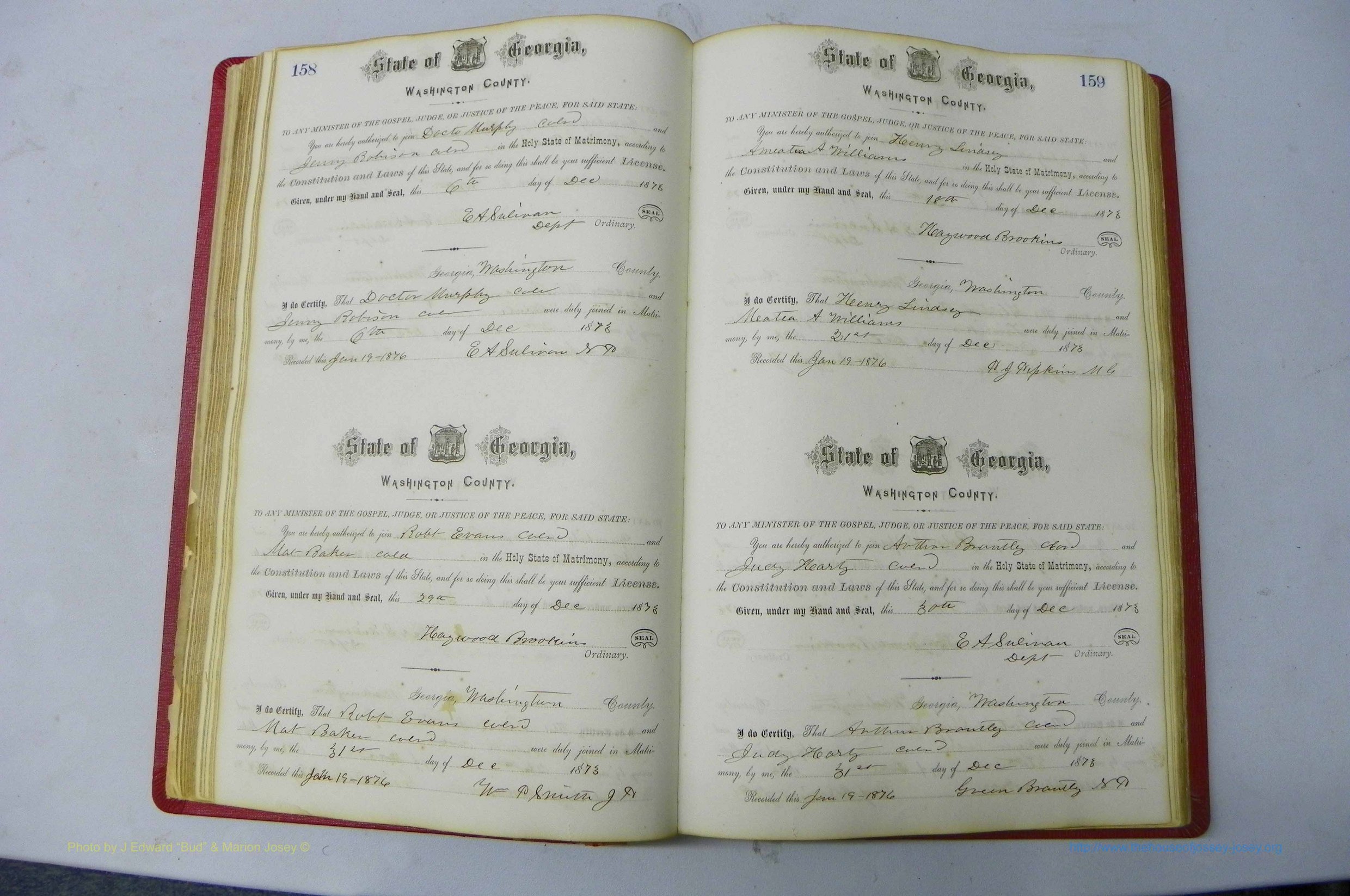 Was GA, Marriages Book D, 1872 - 1879, P `158-159.JPG