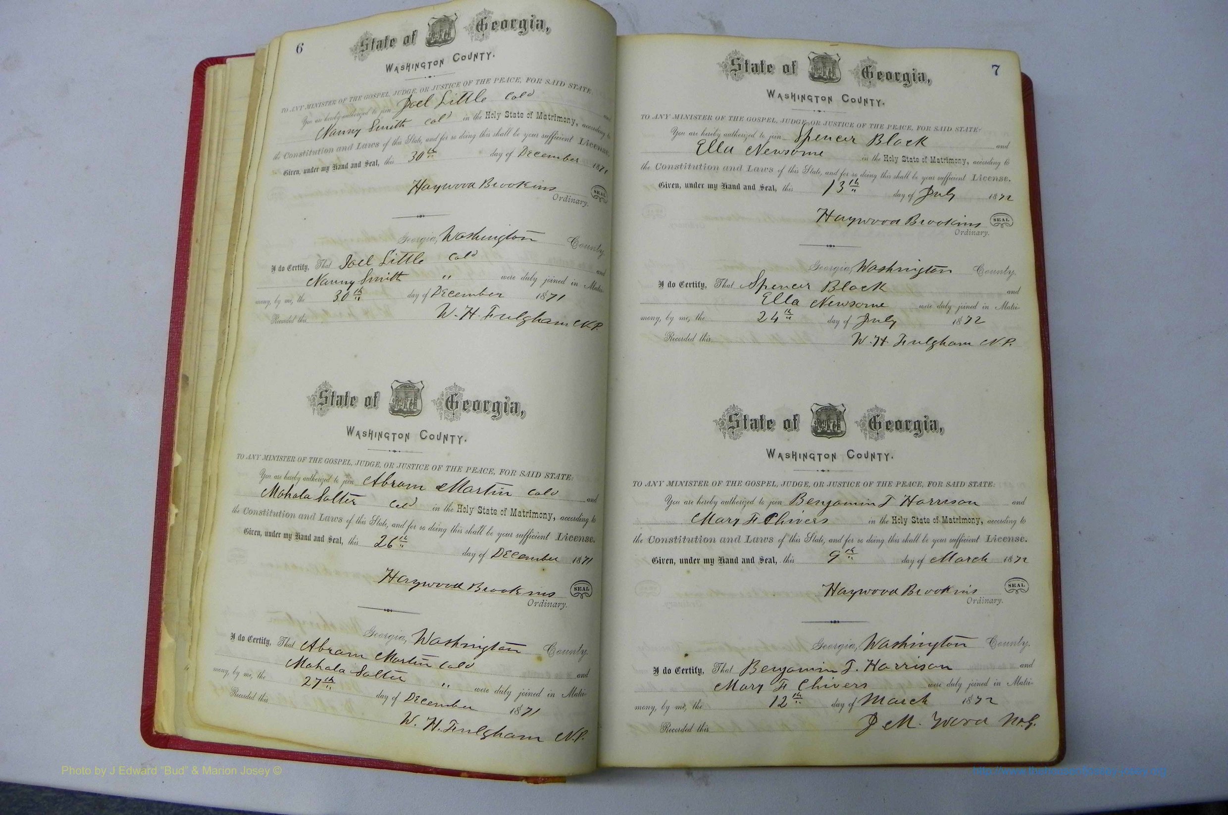 Was GA, Marriages Book D, 1872 - 1879, P 006-007.JPG