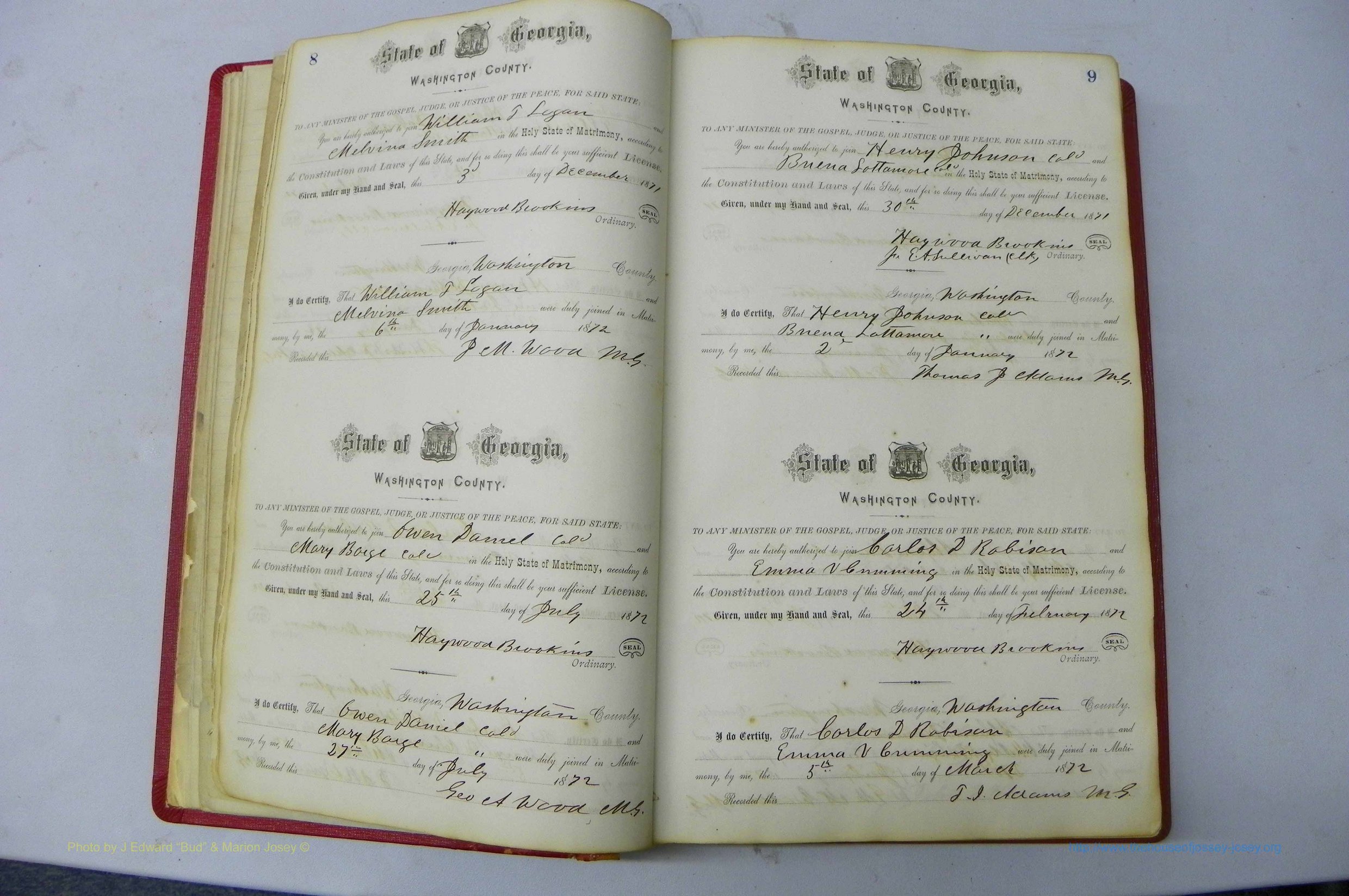 Was GA, Marriages Book D, 1872 - 1879, P 008-009.JPG