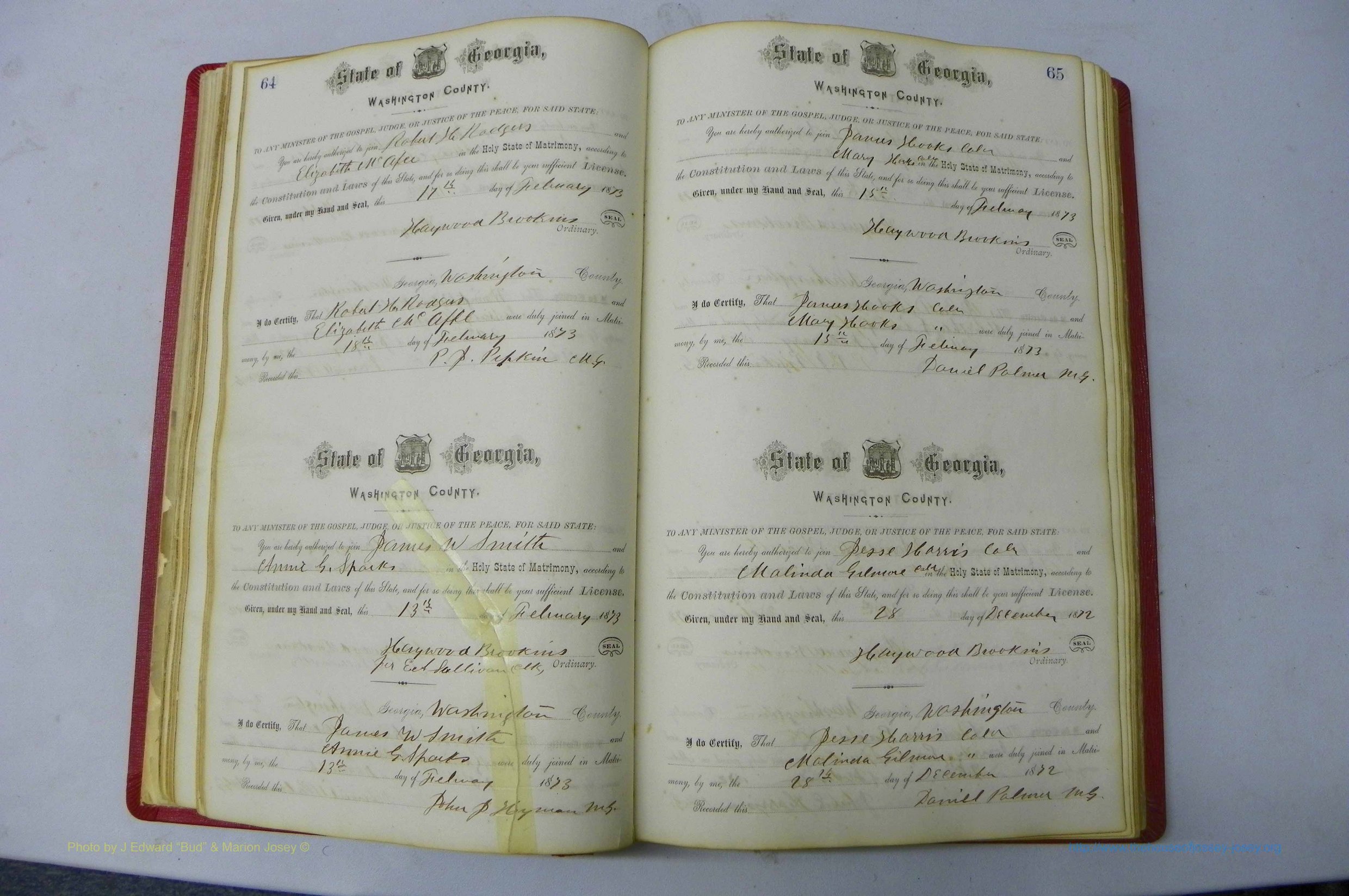 Was GA, Marriages Book D, 1872 - 1879, P 064-065.JPG