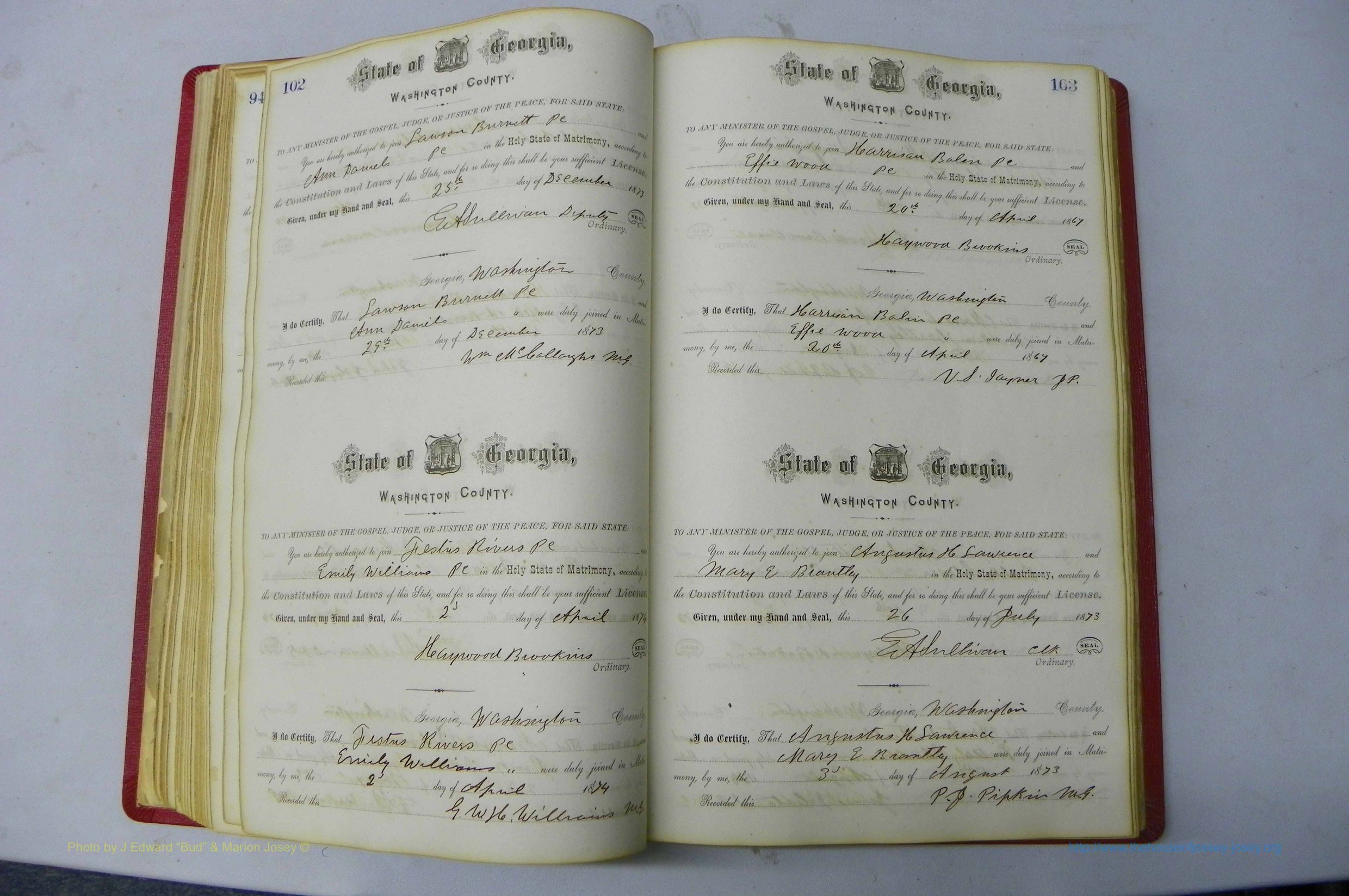 Was GA, Marriages Book D, 1872 - 1879, P 102-103.JPG