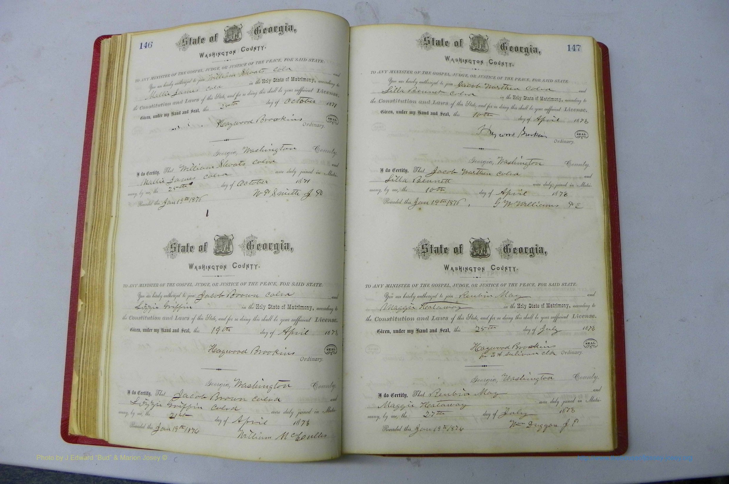 Was GA, Marriages Book D, 1872 - 1879, P 146-147.JPG