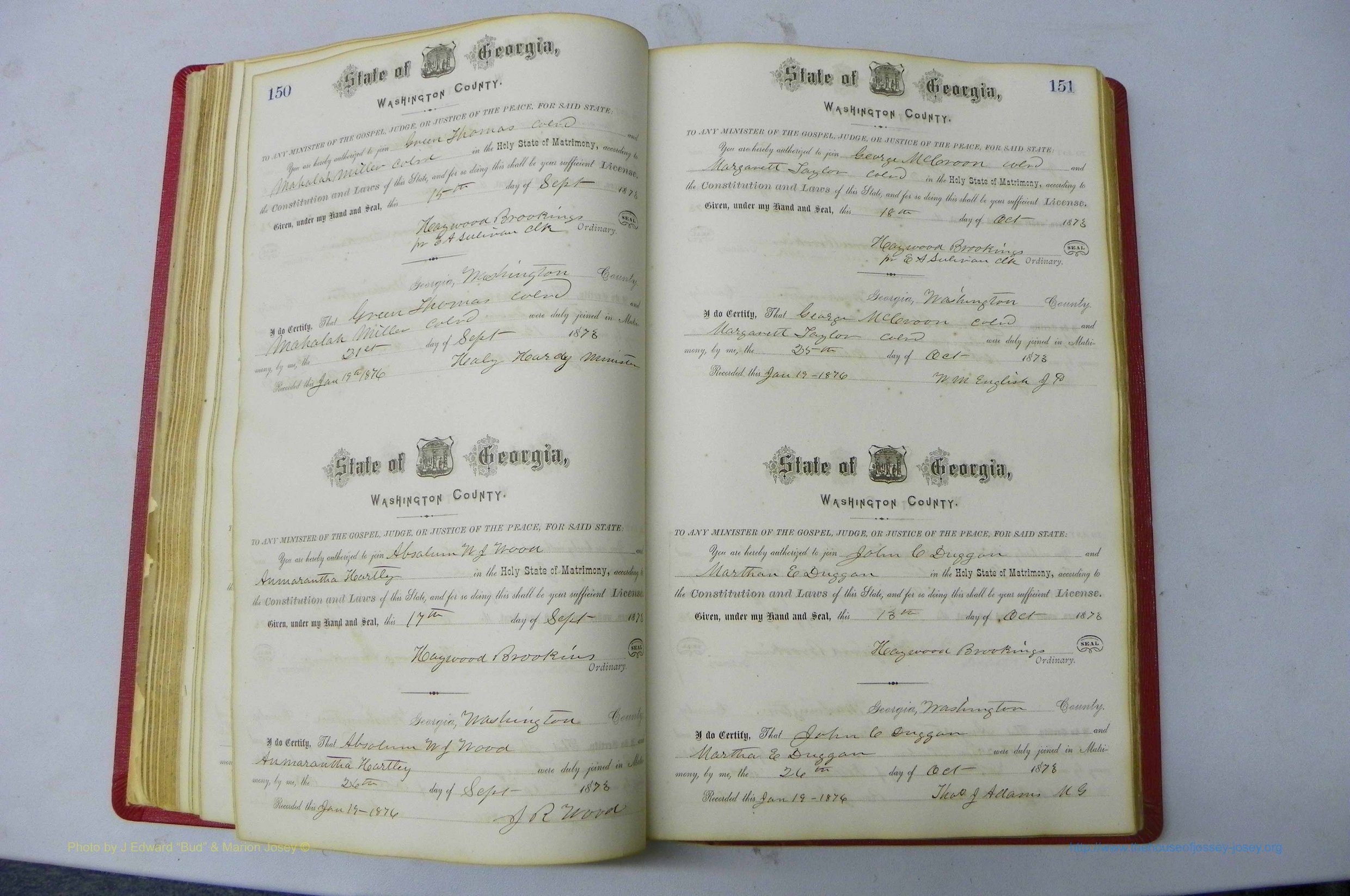Was GA, Marriages Book D, 1872 - 1879, P 150-151.JPG
