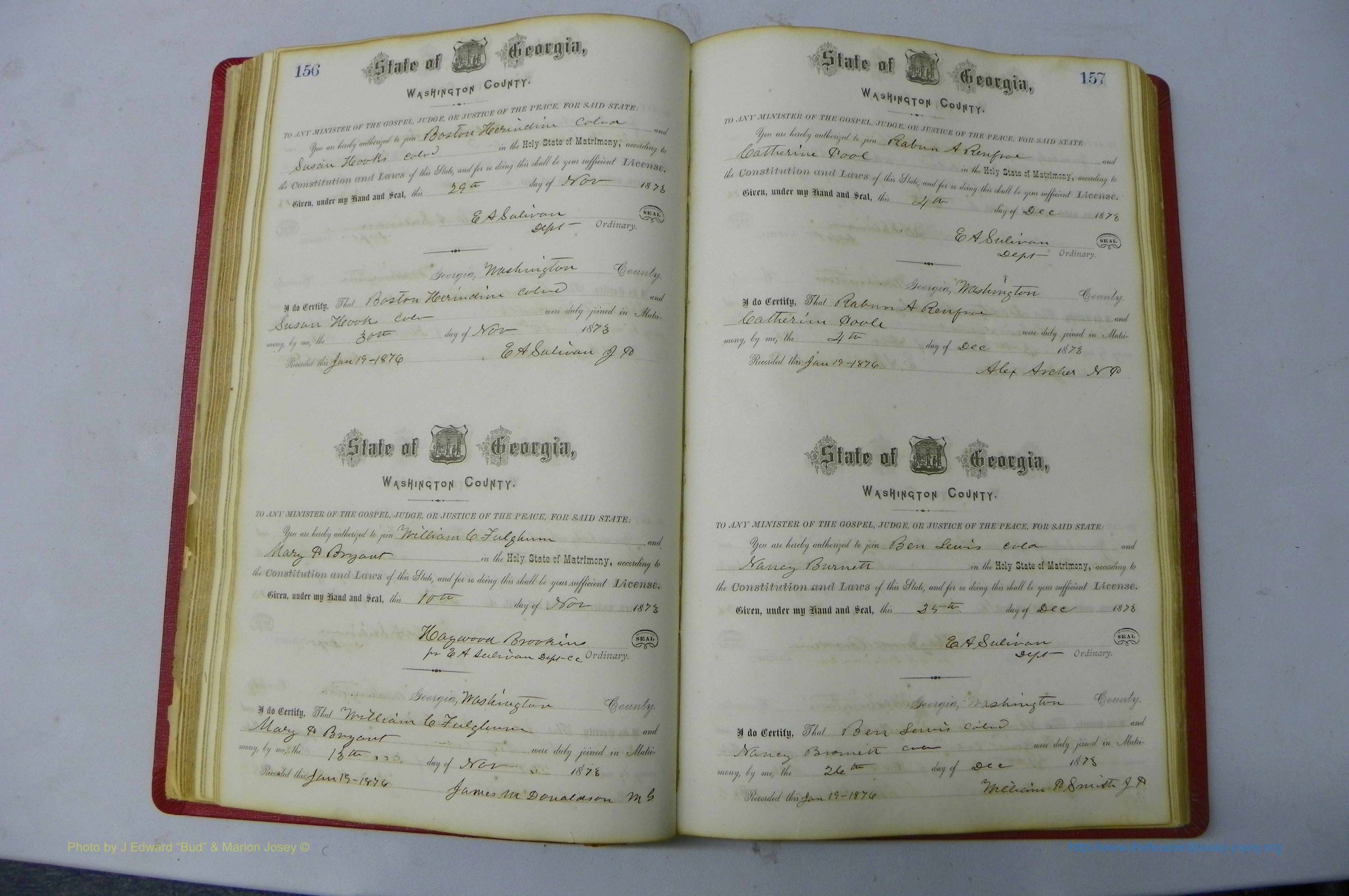 Was GA, Marriages Book D, 1872 - 1879, P 156-157.JPG