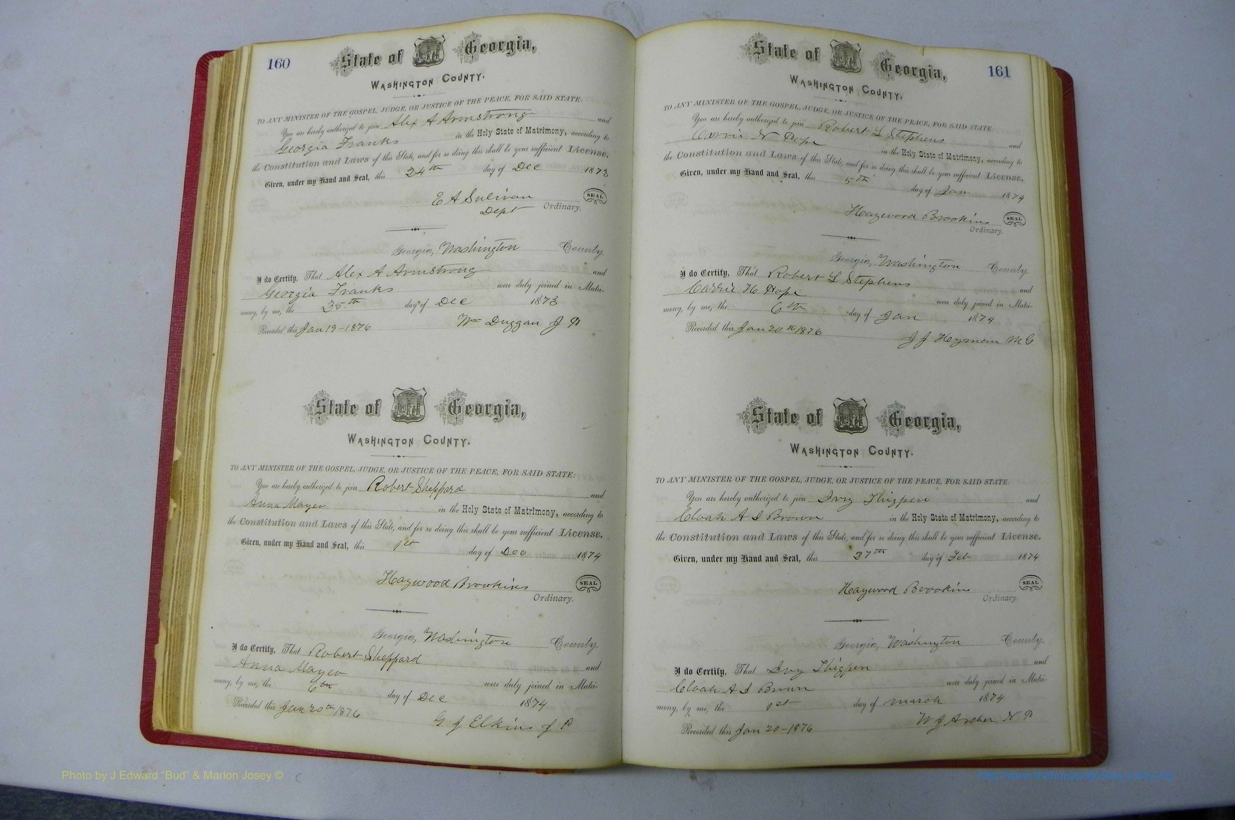 Was GA, Marriages Book D, 1872 - 1879, P 160-161.JPG