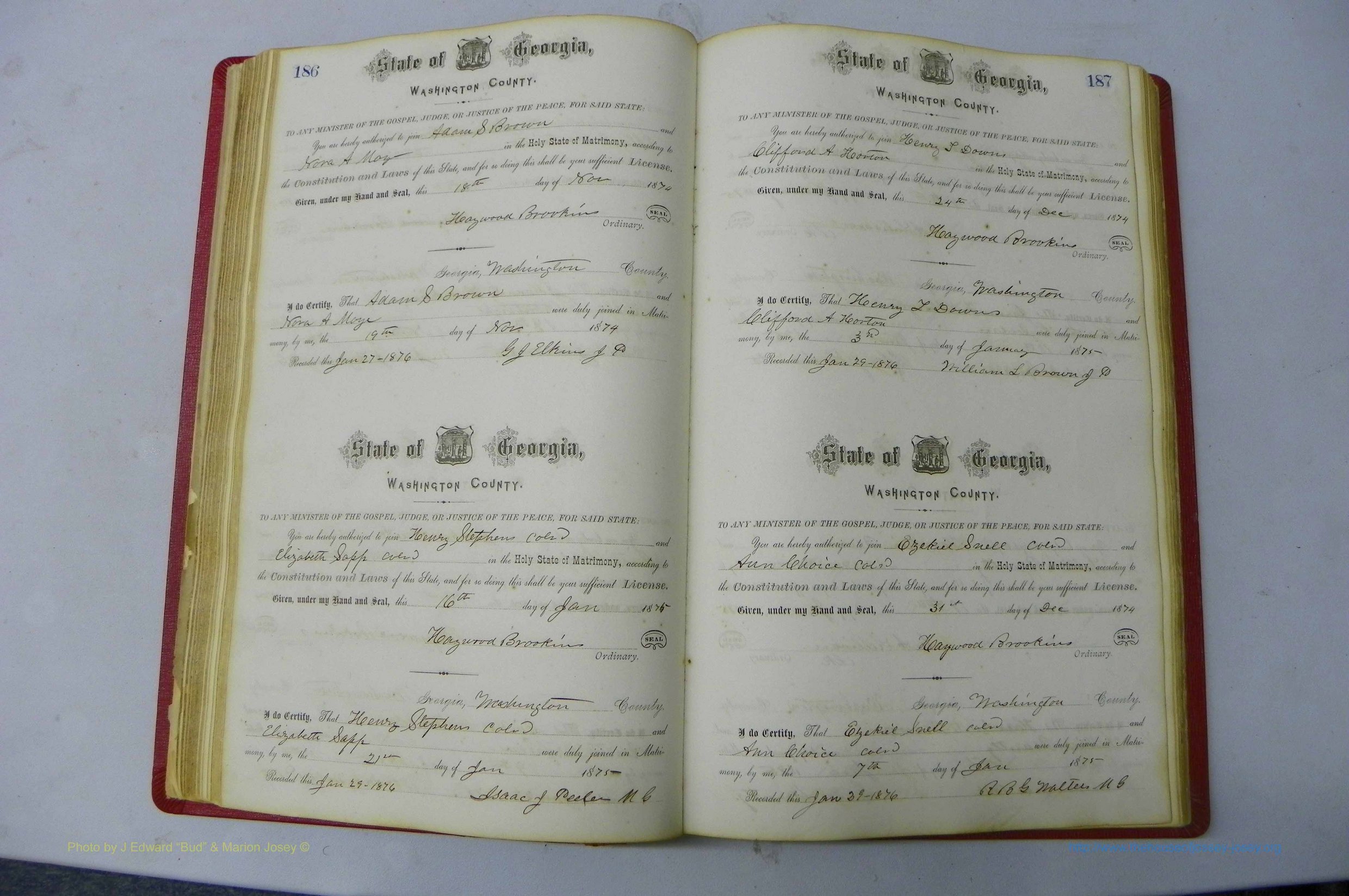 Was GA, Marriages Book D, 1872 - 1879, P 186-187.JPG