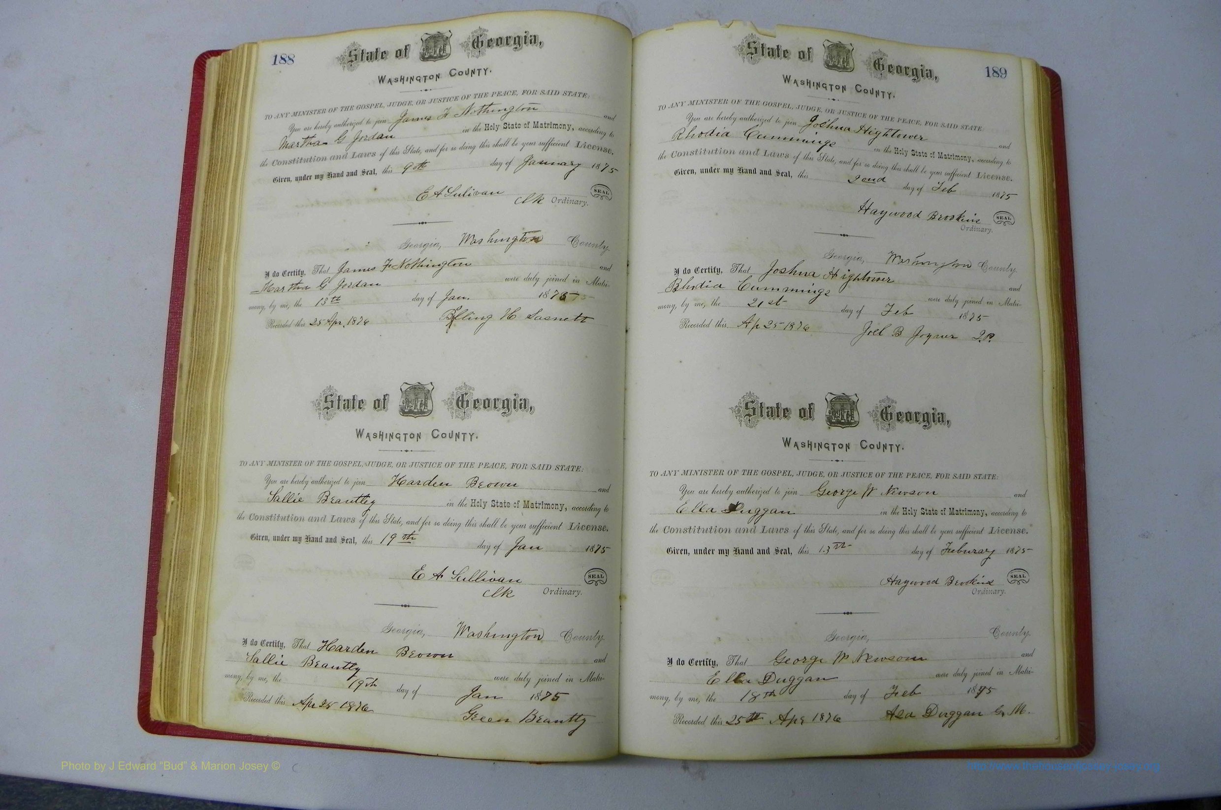 Was GA, Marriages Book D, 1872 - 1879, P 188-189.JPG