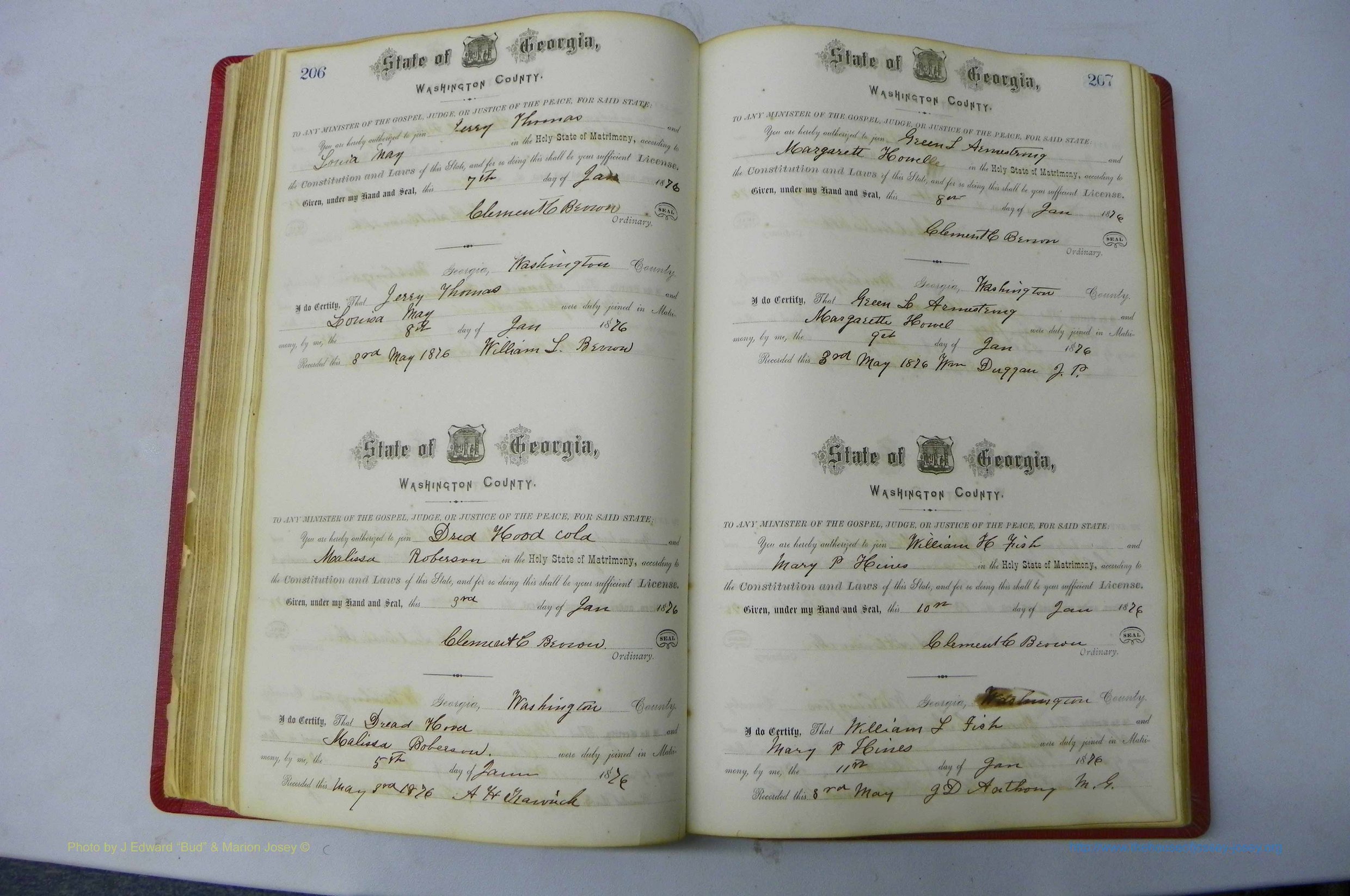 Was GA, Marriages Book D, 1872 - 1879, P 206-207.JPG
