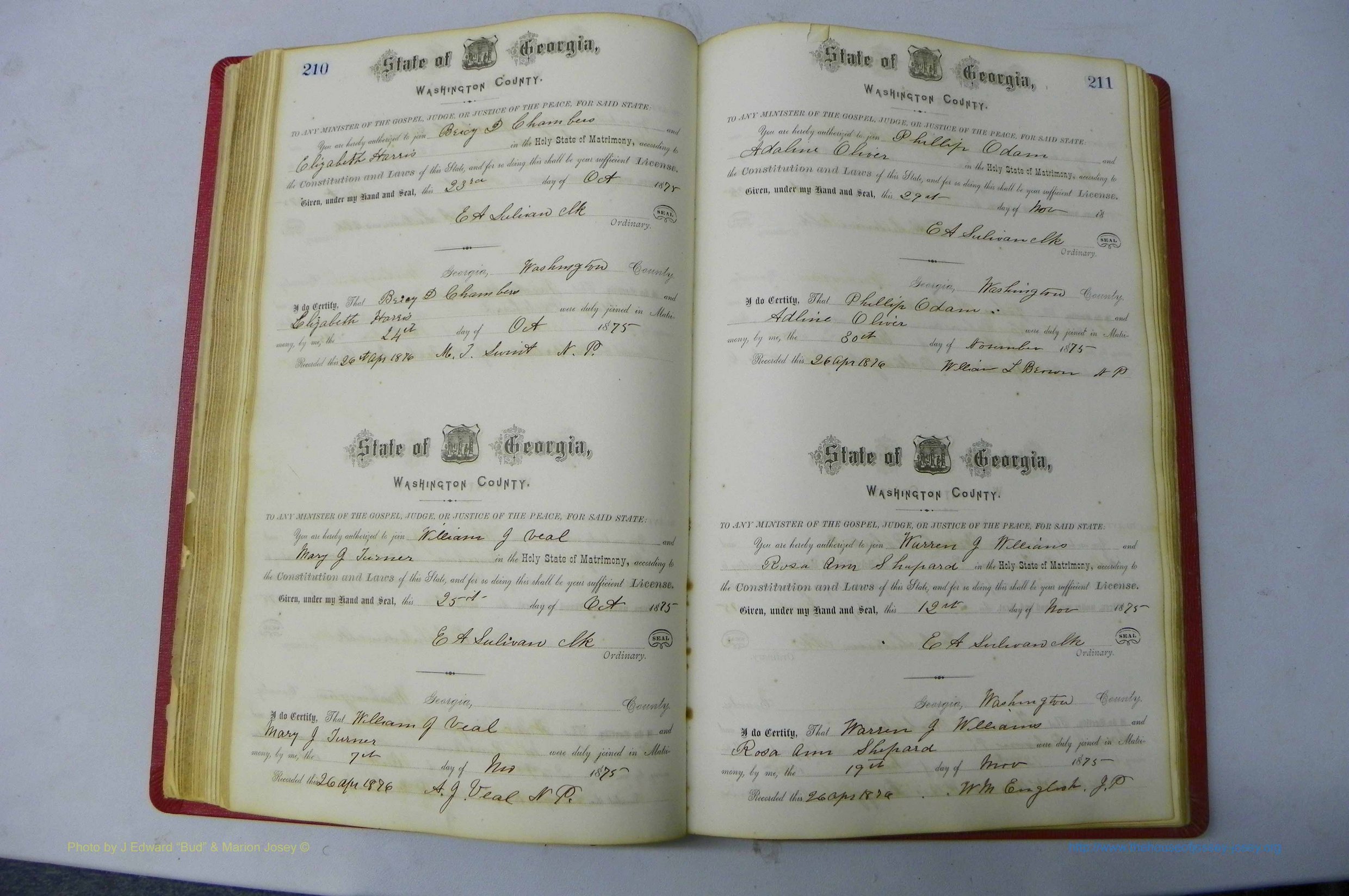 Was GA, Marriages Book D, 1872 - 1879, P 210-211.JPG