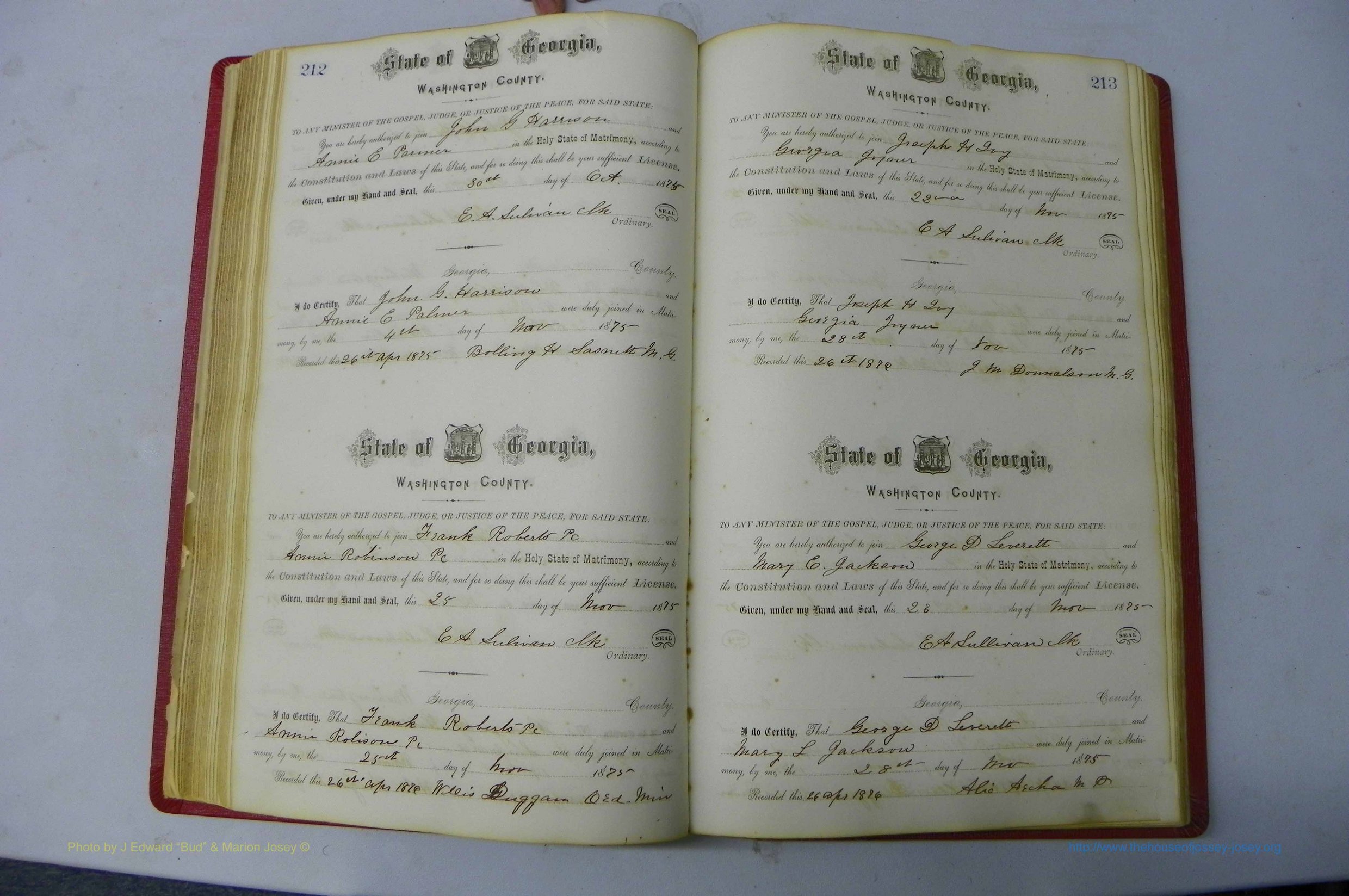 Was GA, Marriages Book D, 1872 - 1879, P 212-213.JPG
