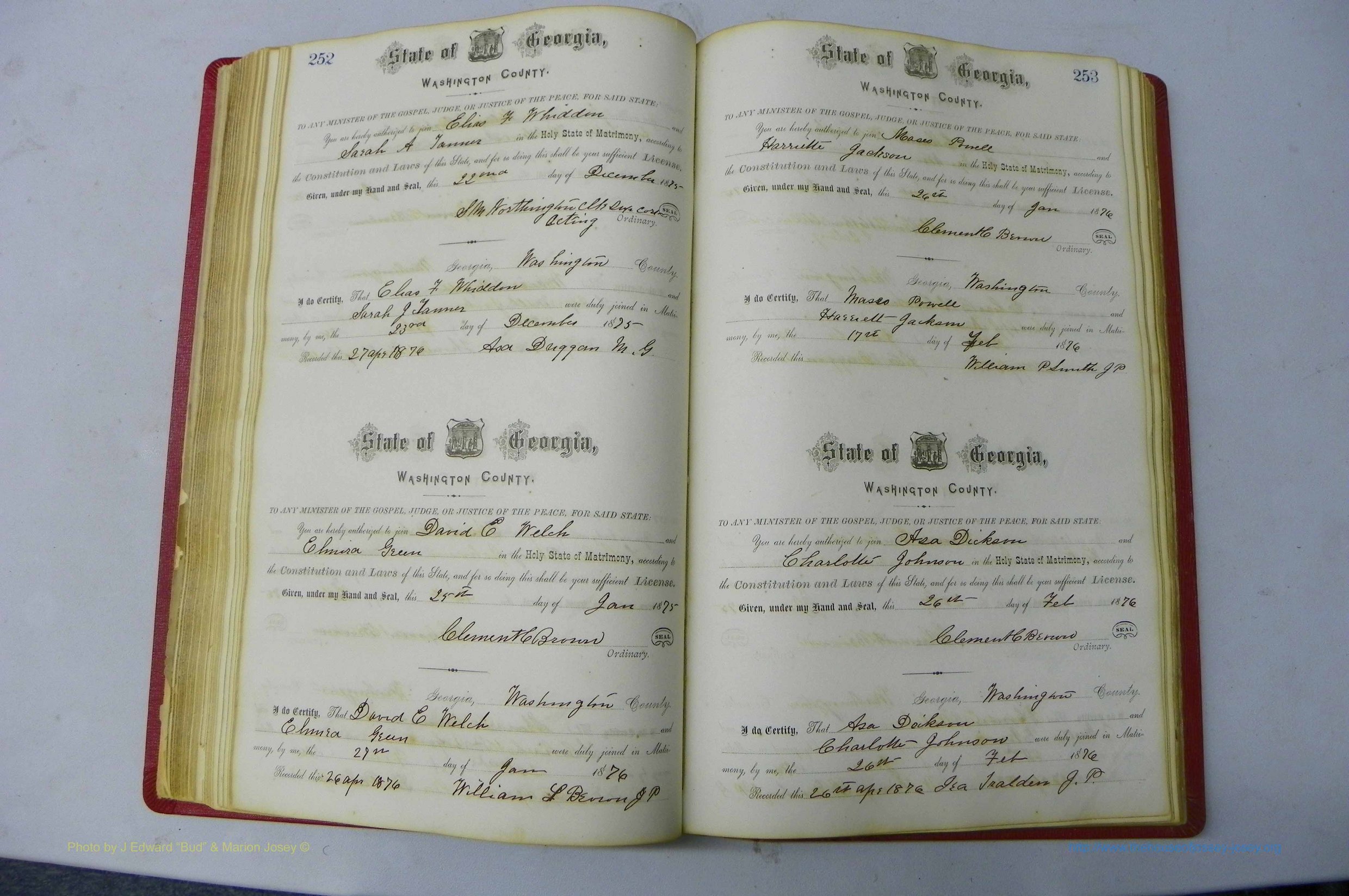 Was GA, Marriages Book D, 1872 - 1879, P 252-253.JPG