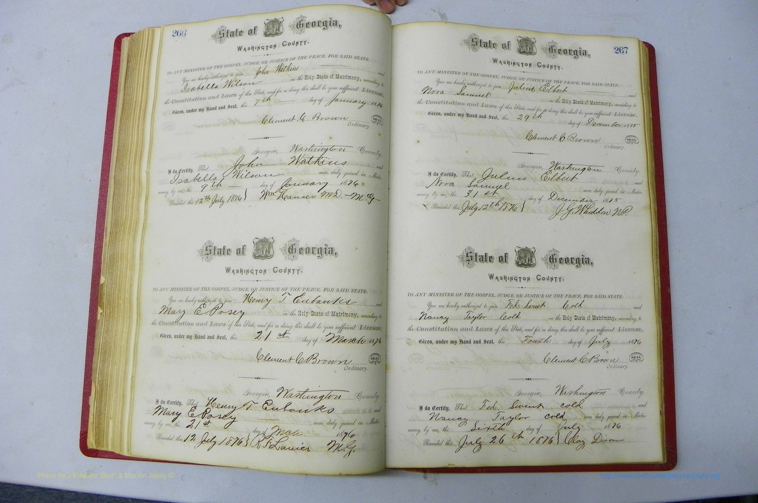 Was GA, Marriages Book D, 1872 - 1879, P 266-267.JPG