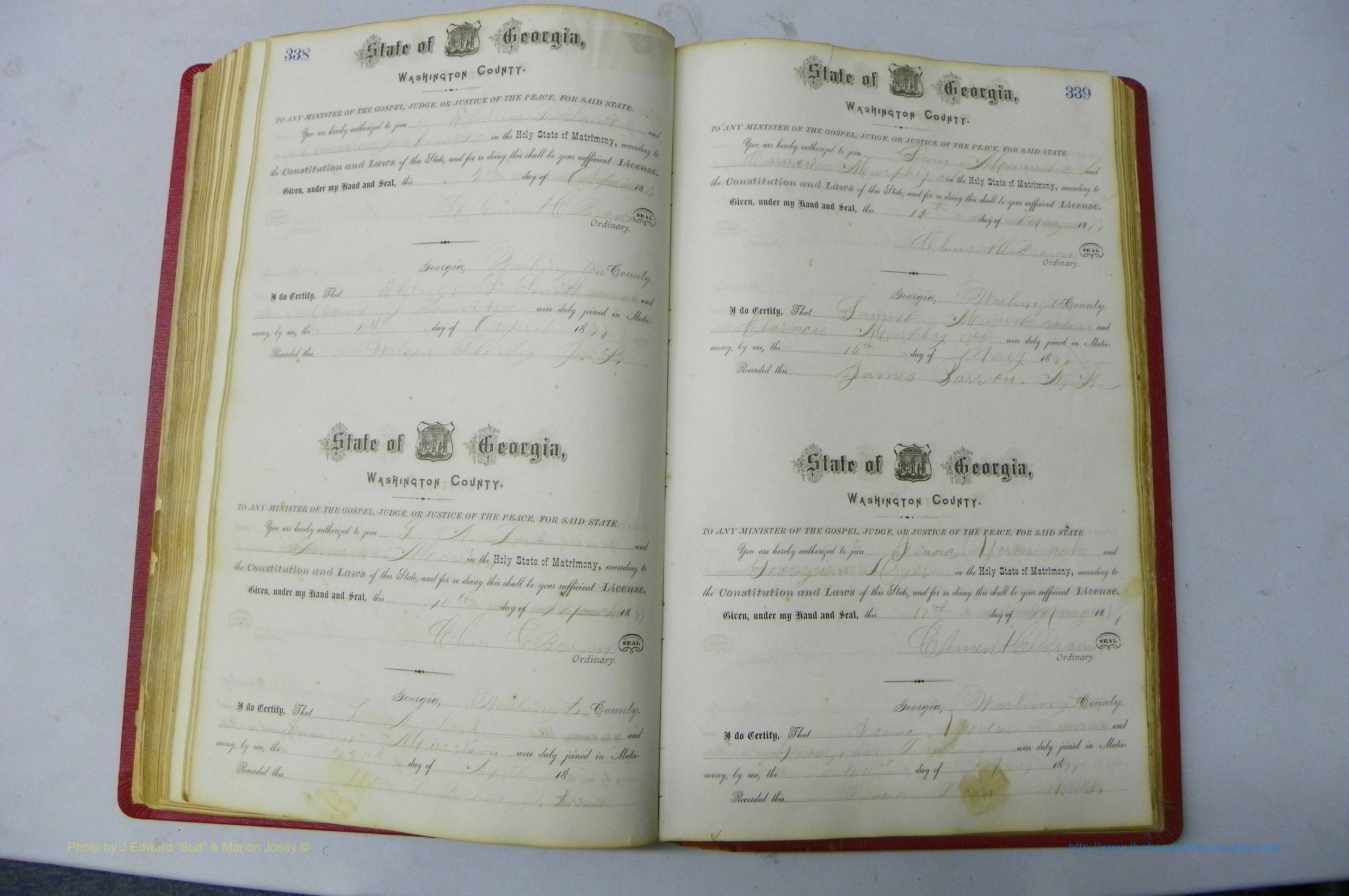 Was GA, Marriages Book D, 1872 - 1879, P 338-339.JPG