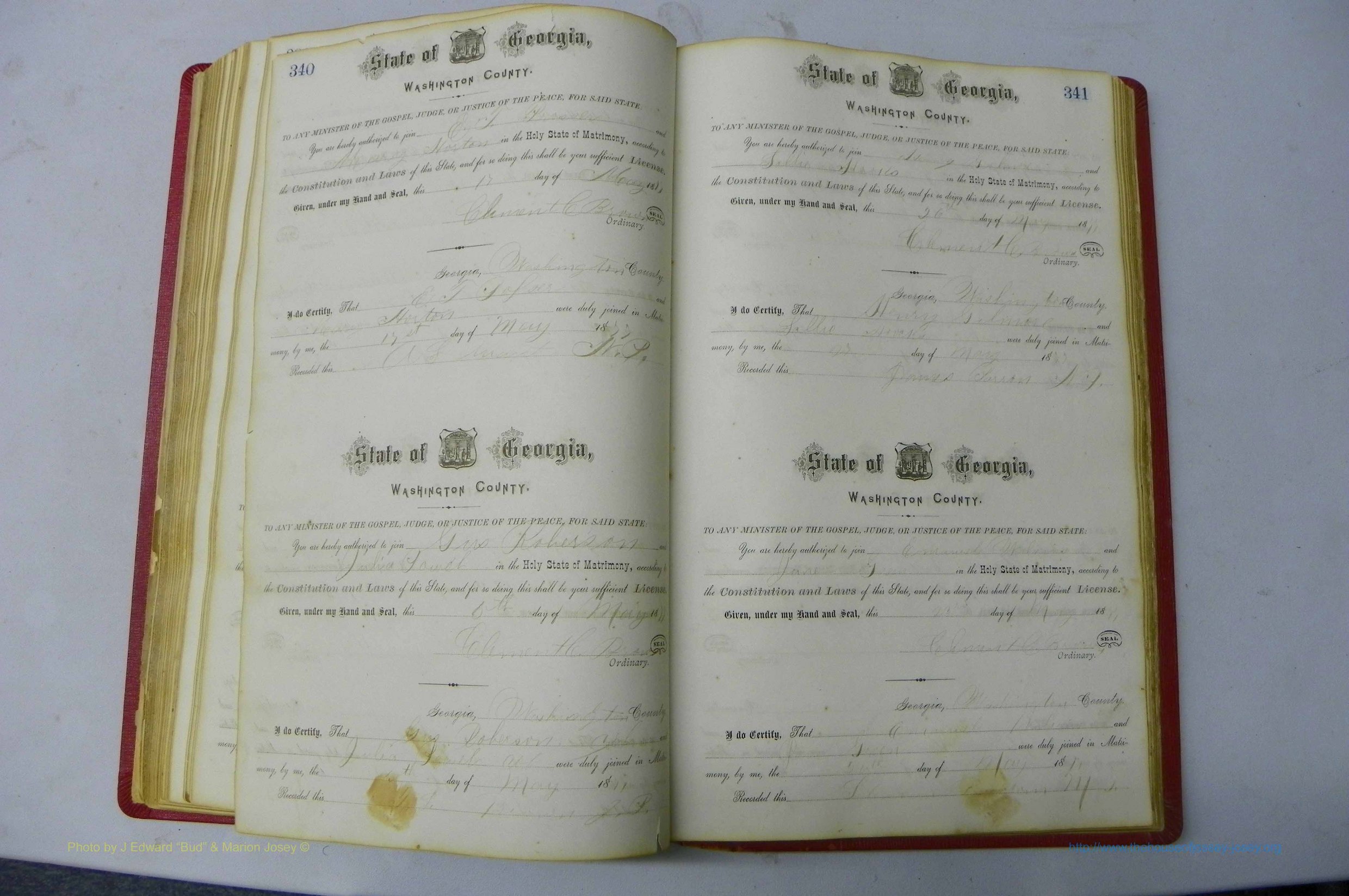 Was GA, Marriages Book D, 1872 - 1879, P 340-341.JPG