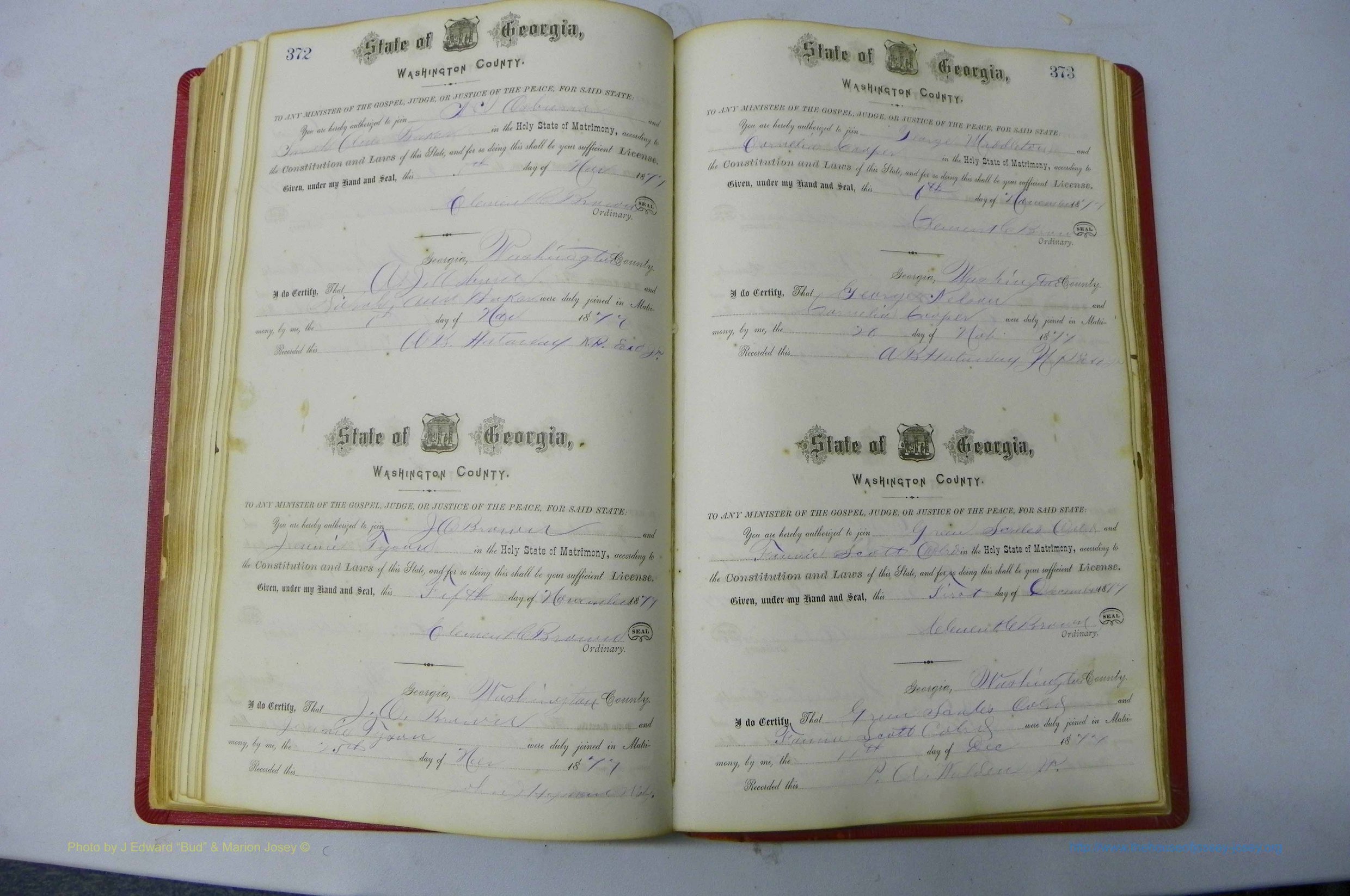 Was GA, Marriages Book D, 1872 - 1879, P 372-373.JPG
