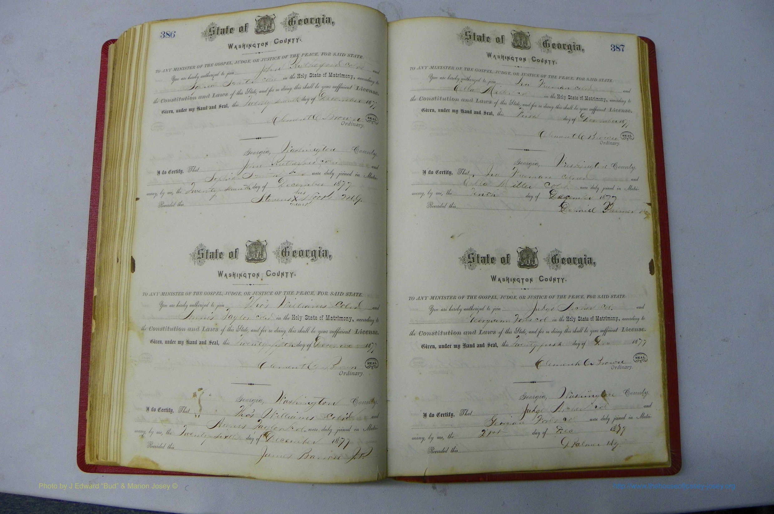 Was GA, Marriages Book D, 1872 - 1879, P 386-387.JPG