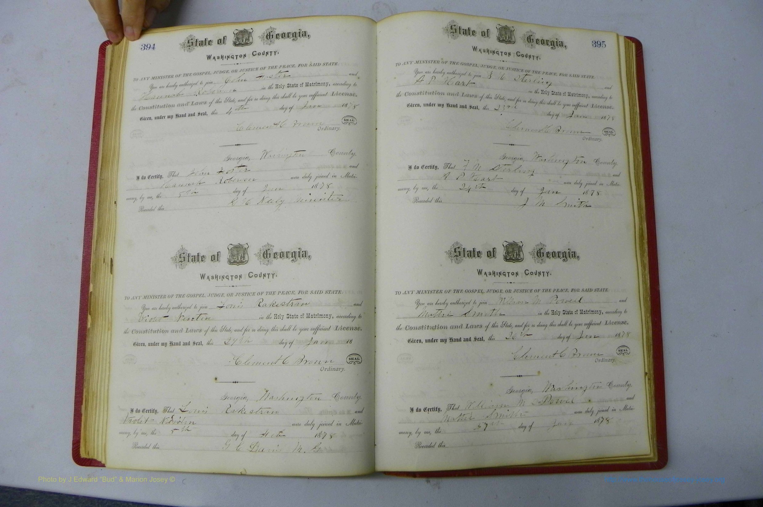 Was GA, Marriages Book D, 1872 - 1879, P 394-395.JPG
