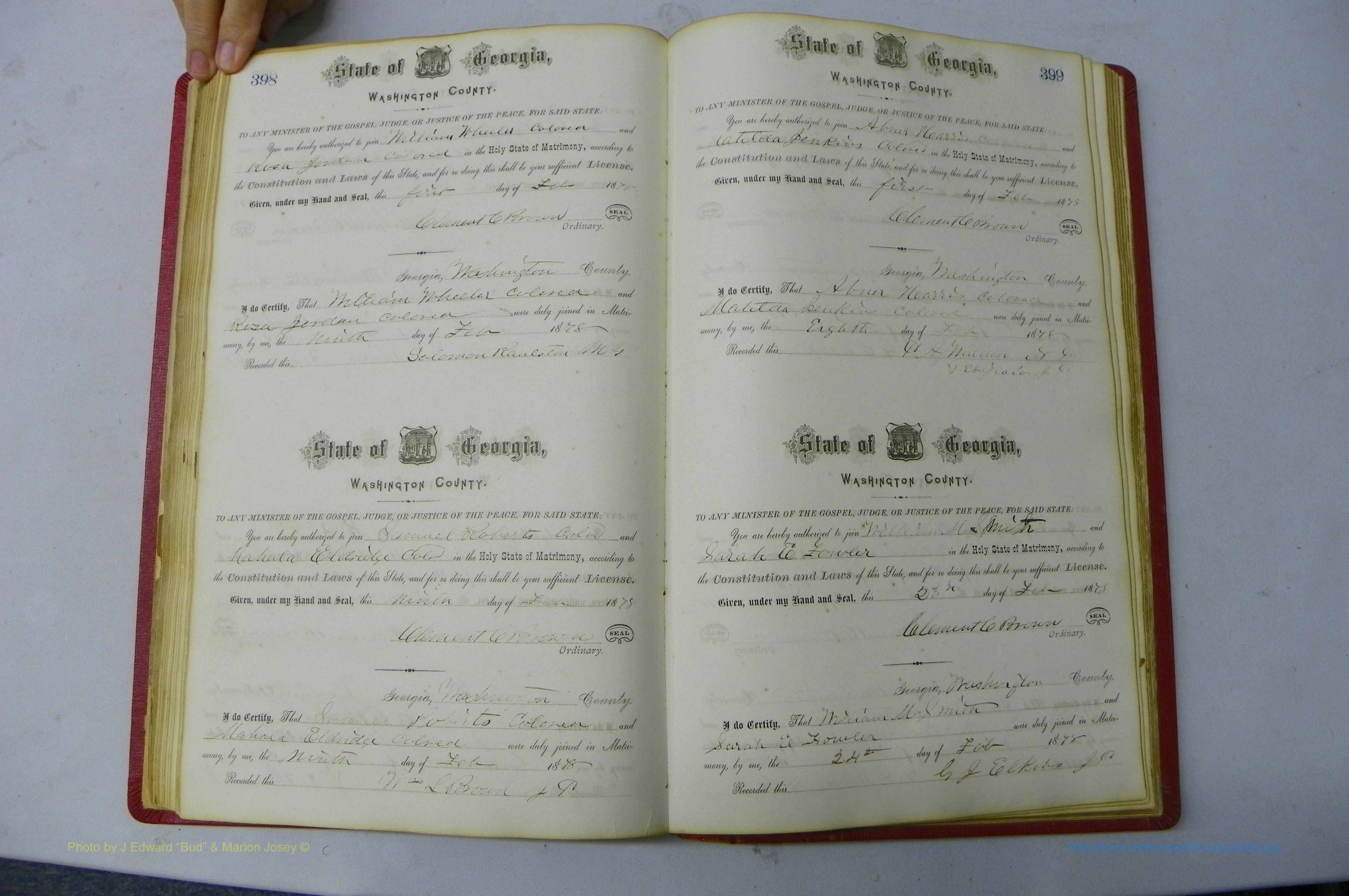 Was GA, Marriages Book D, 1872 - 1879, P 398-399.JPG