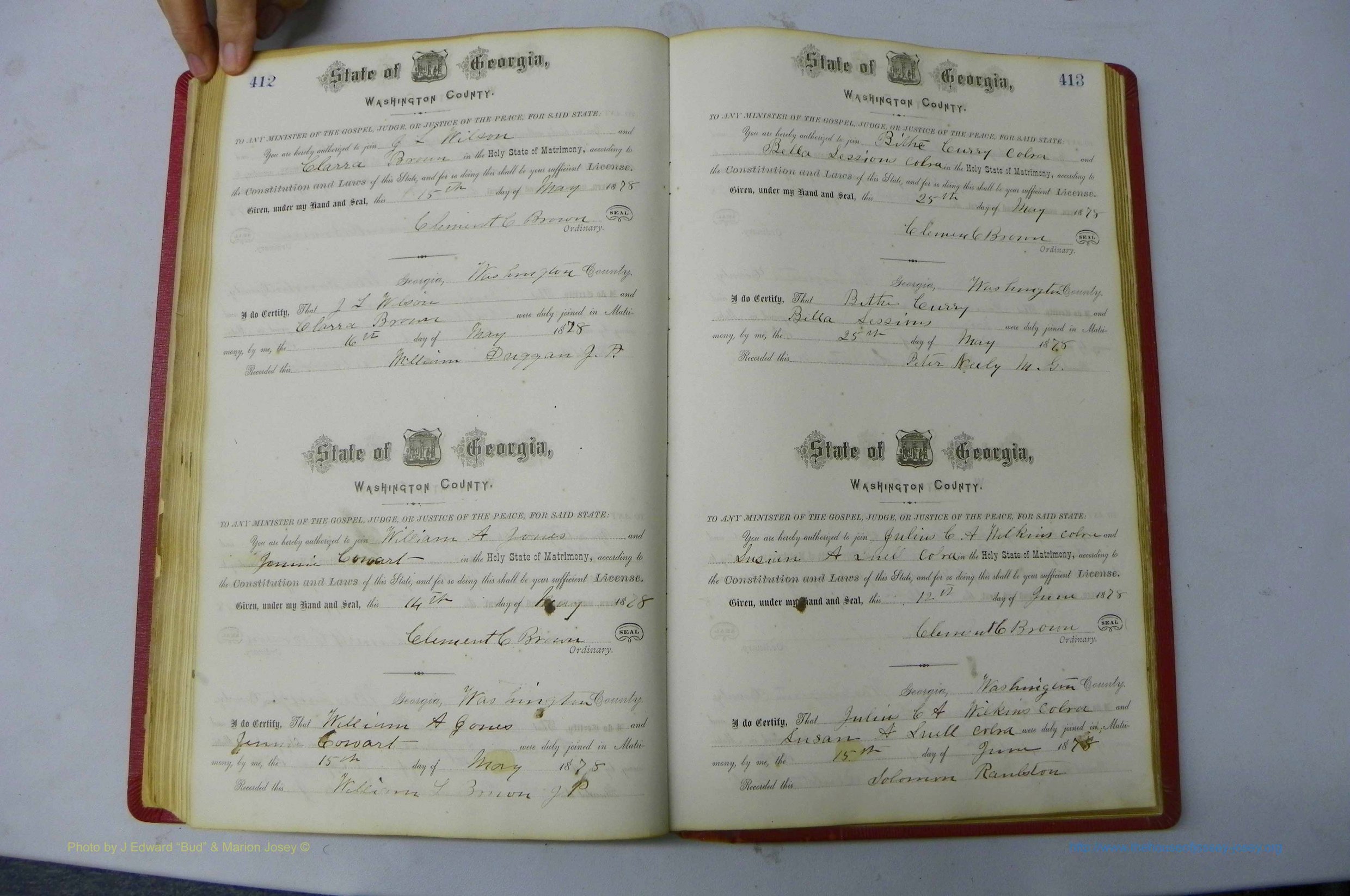Was GA, Marriages Book D, 1872 - 1879, P 412-413.JPG