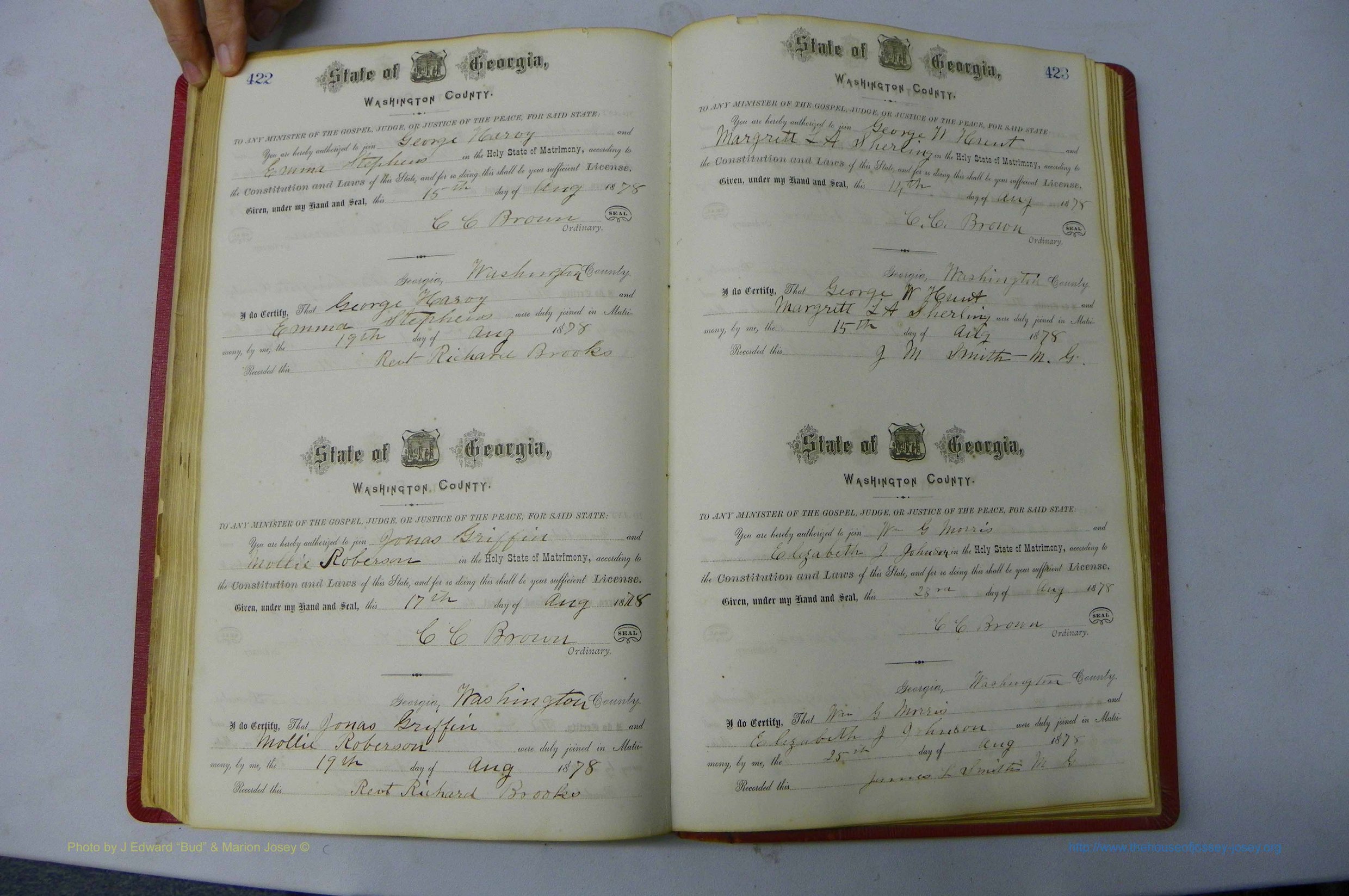 Was GA, Marriages Book D, 1872 - 1879, P 422-423.JPG