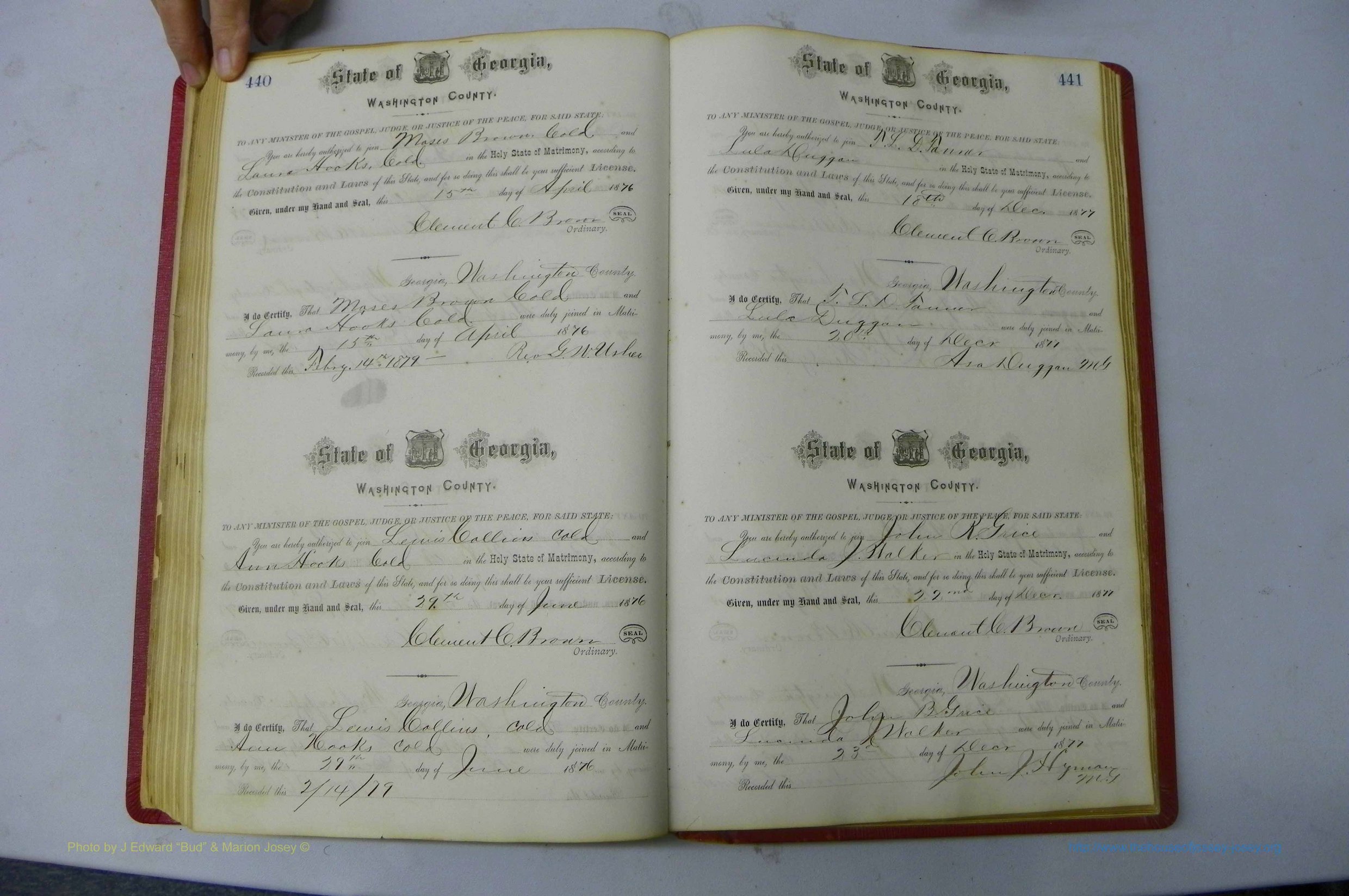 Was GA, Marriages Book D, 1872 - 1879, P 440-441.JPG