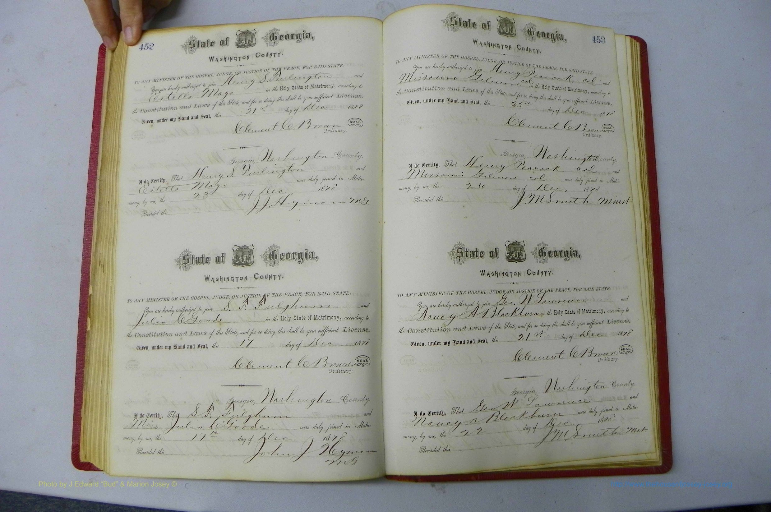 Was GA, Marriages Book D, 1872 - 1879, P 452-453.JPG