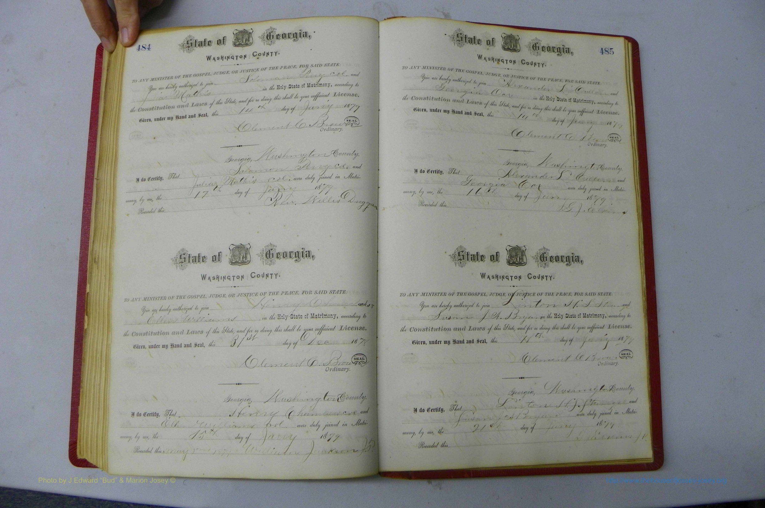 Was GA, Marriages Book D, 1872 - 1879, P 484-485.JPG