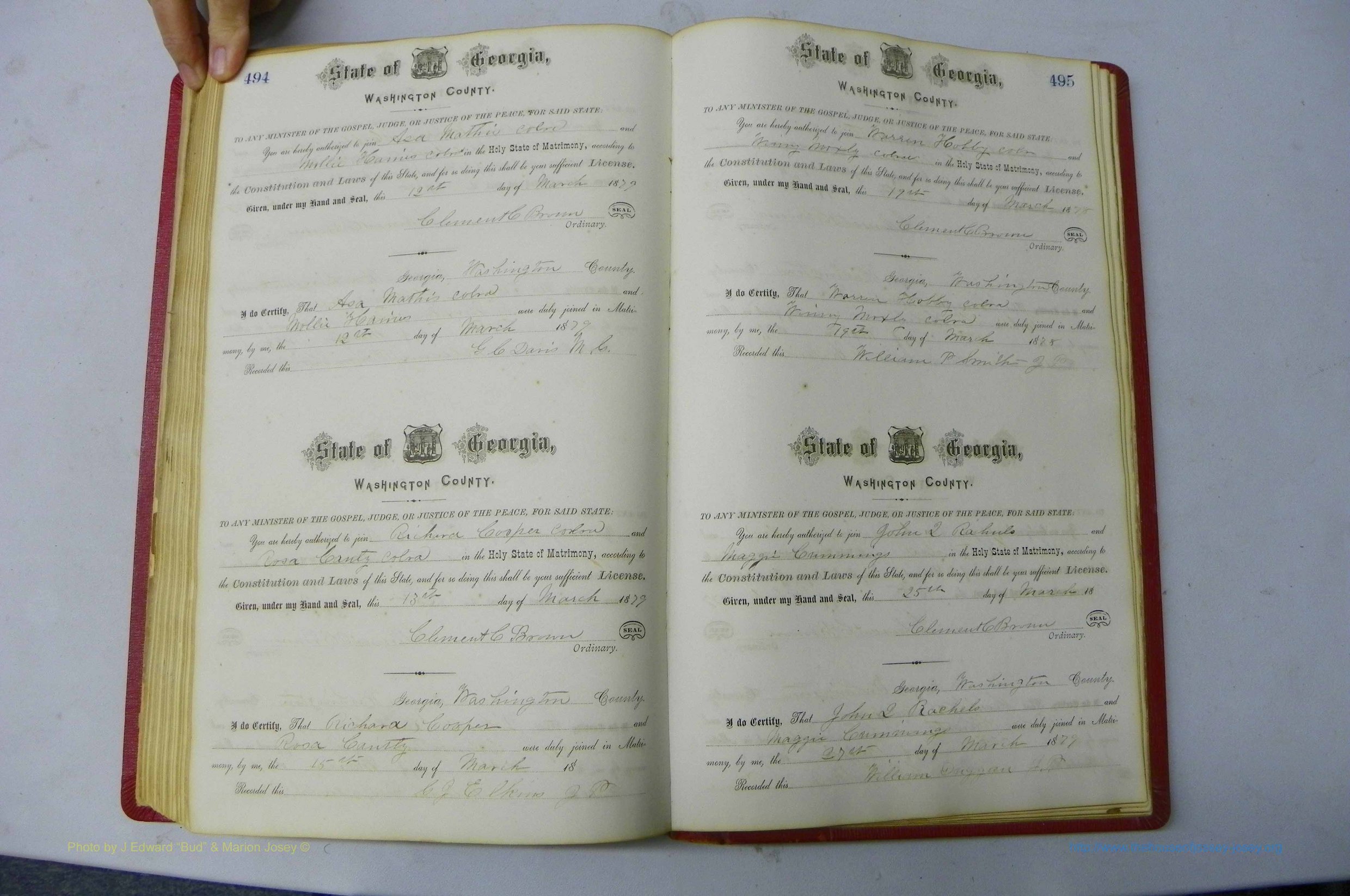 Was GA, Marriages Book D, 1872 - 1879, P 494-495.JPG