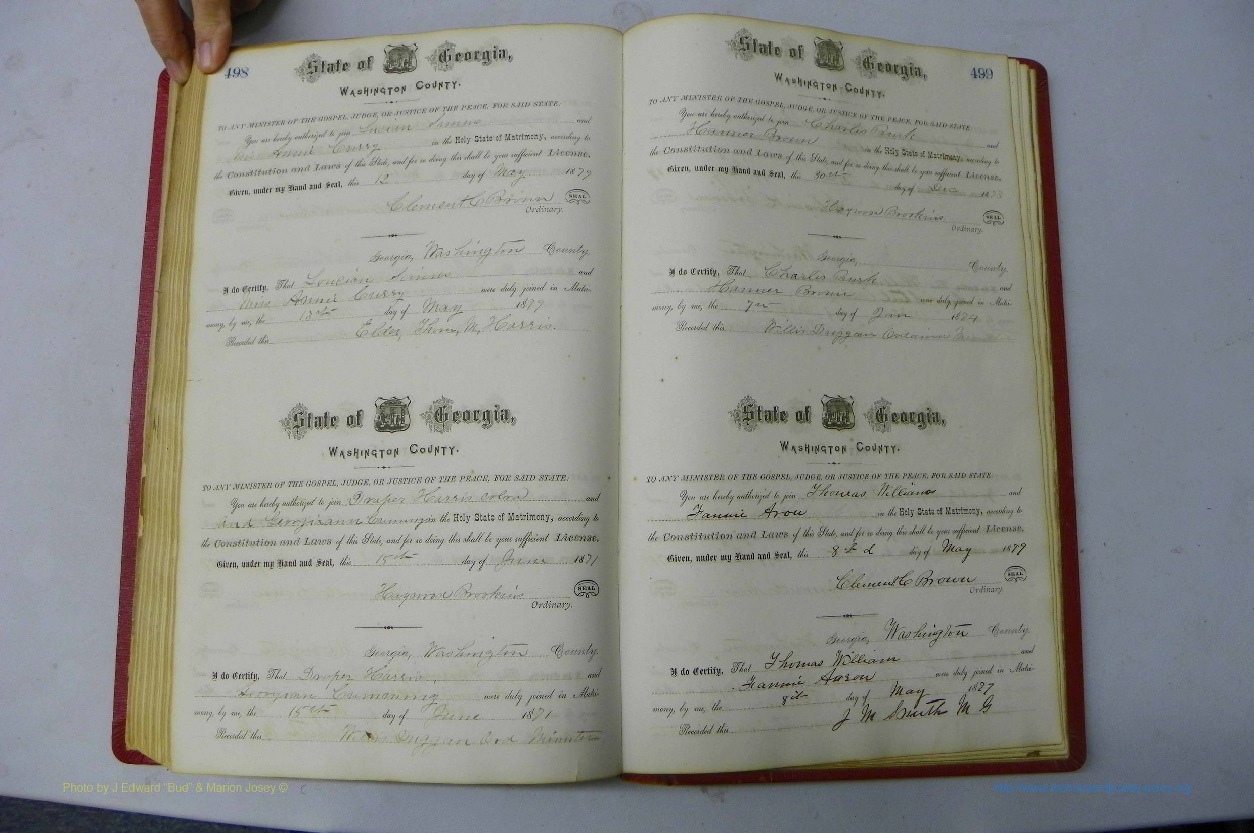 Was GA, Marriages Book D, 1872 - 1879, P 498-499.JPG