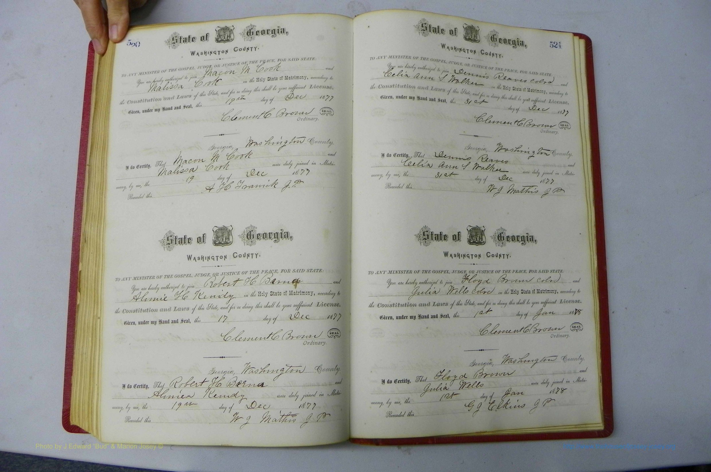 Was GA, Marriages Book D, 1872 - 1879, P 520-521.JPG