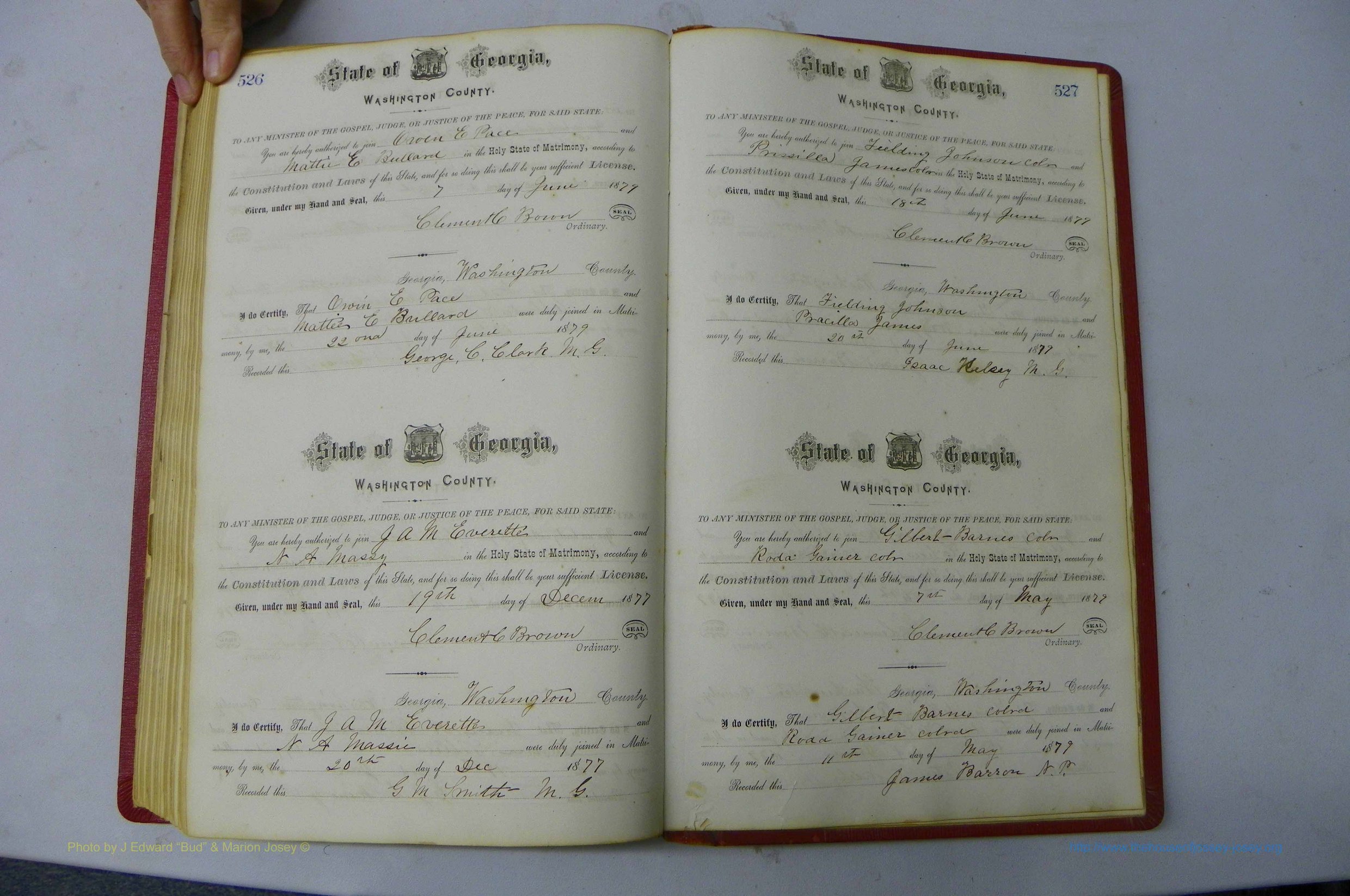 Was GA, Marriages Book D, 1872 - 1879, P 526-527.JPG