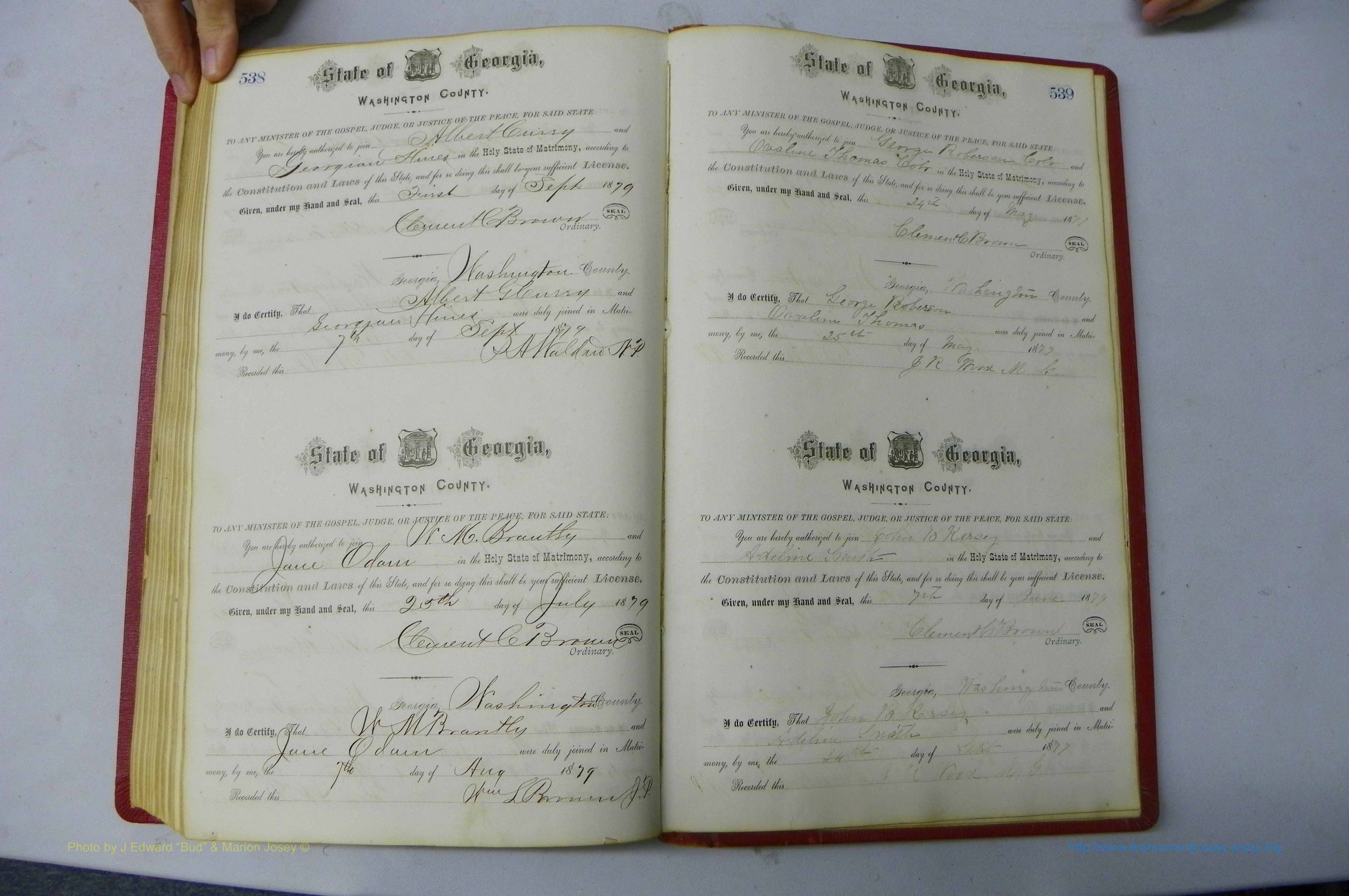 Was GA, Marriages Book D, 1872 - 1879, P 538-539.JPG