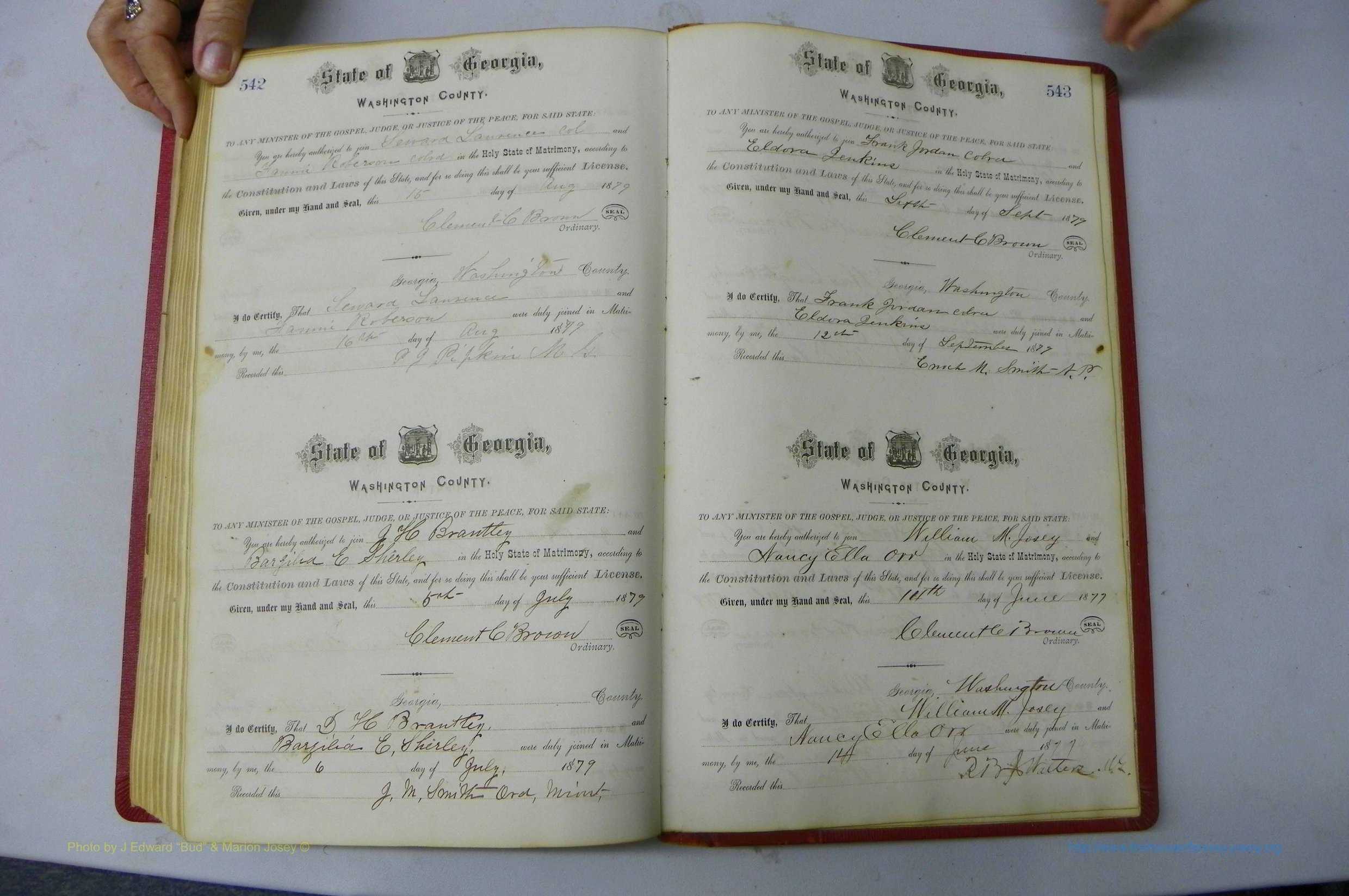 Was GA, Marriages Book D, 1872 - 1879, P 542-543.JPG