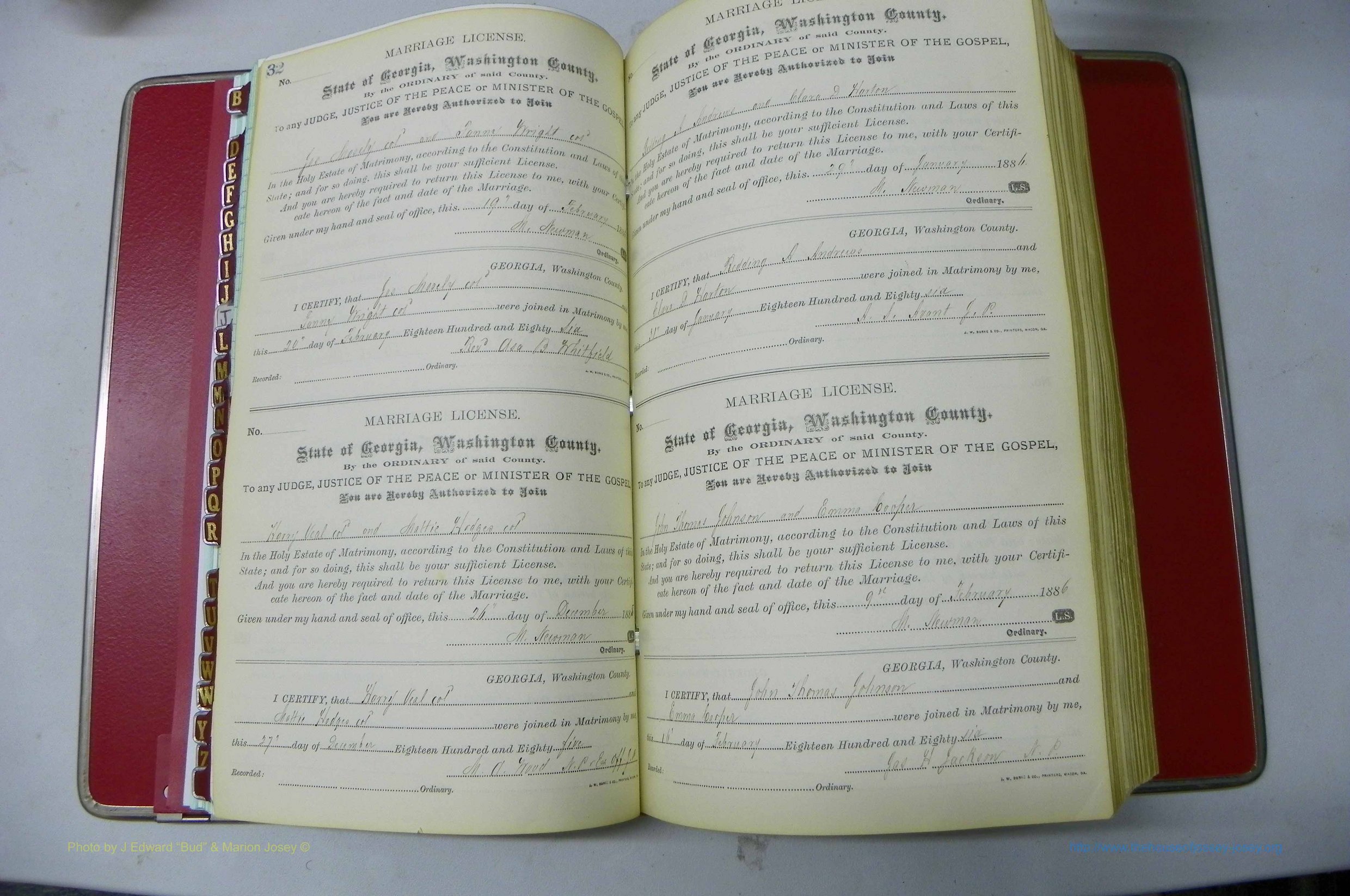 Was GA, Marriages Book F, 1885 - 1890, P 032-033.JPG