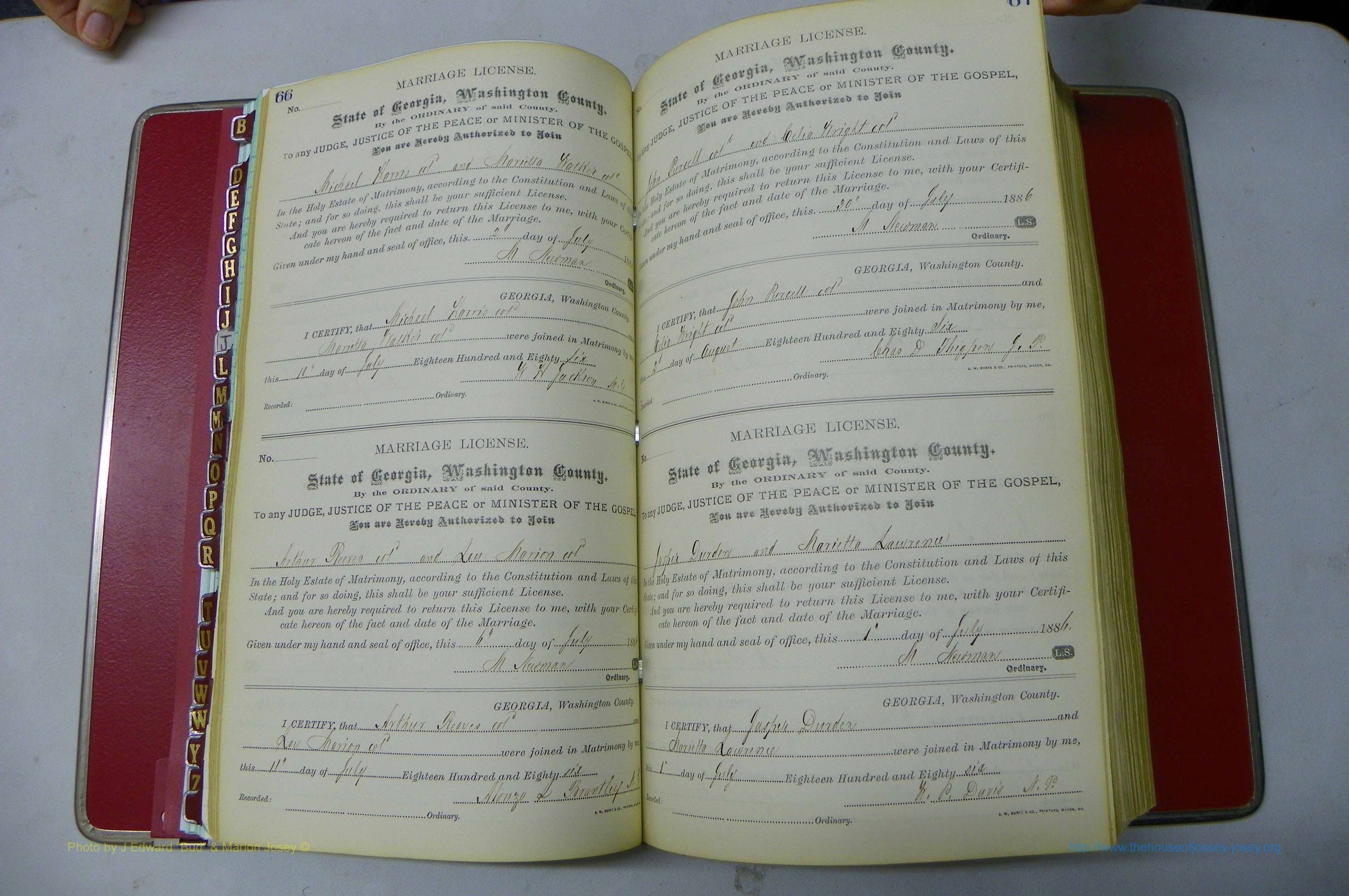 Was GA, Marriages Book F, 1885 - 1890, P 066-067.JPG