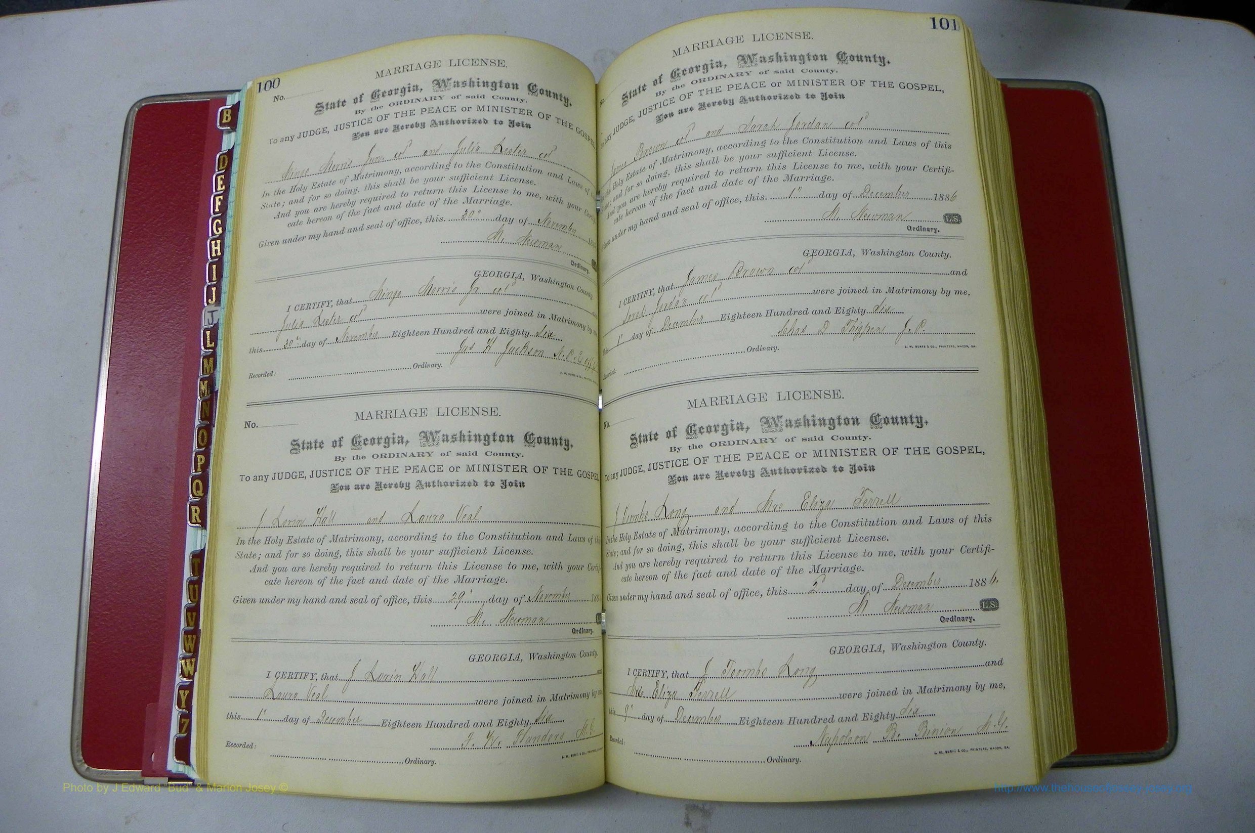 Was GA, Marriages Book F, 1885 - 1890, P 100-101.JPG