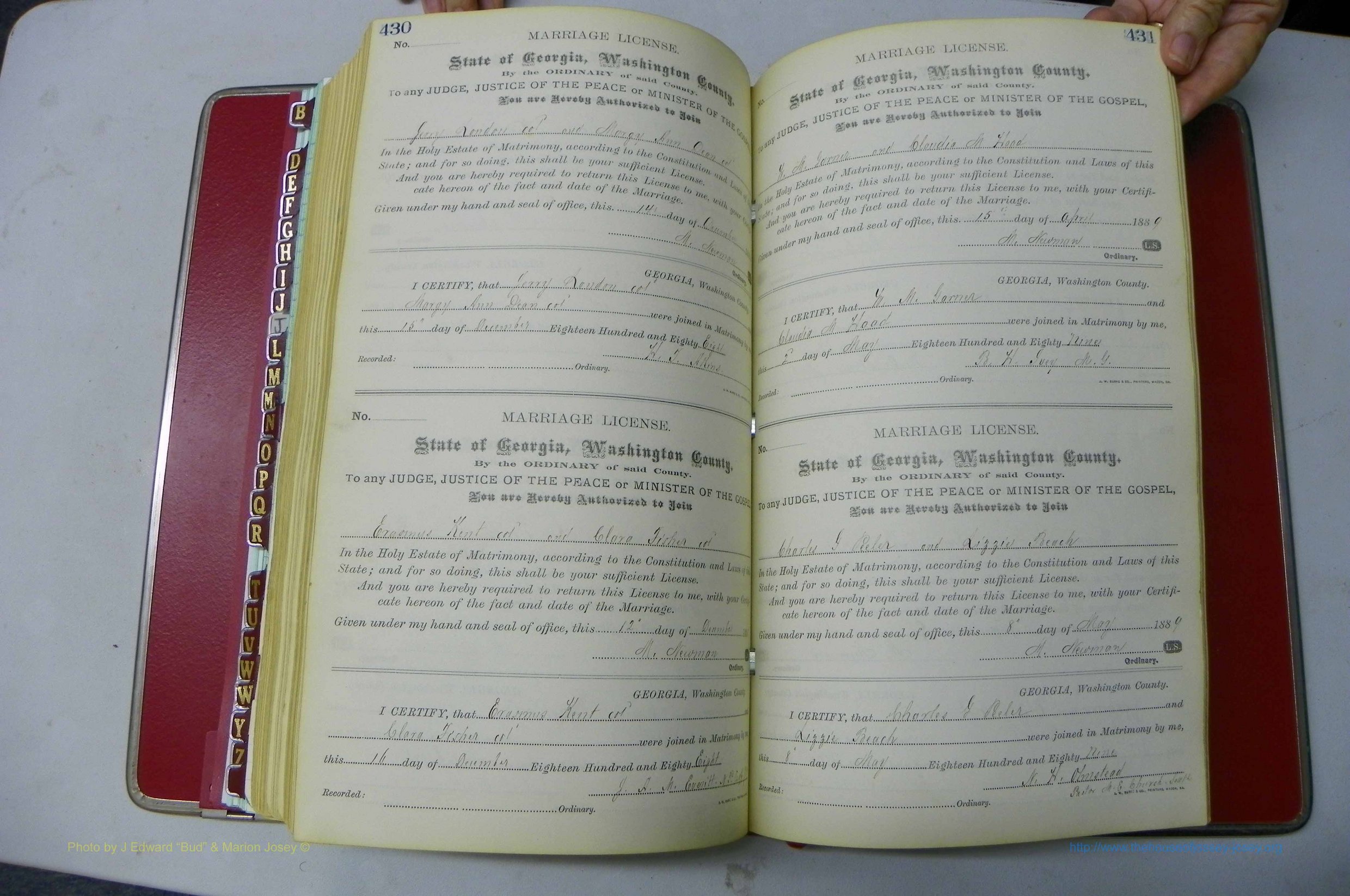 Was GA, Marriages Book F, 1885 - 1890, P 430-431.JPG