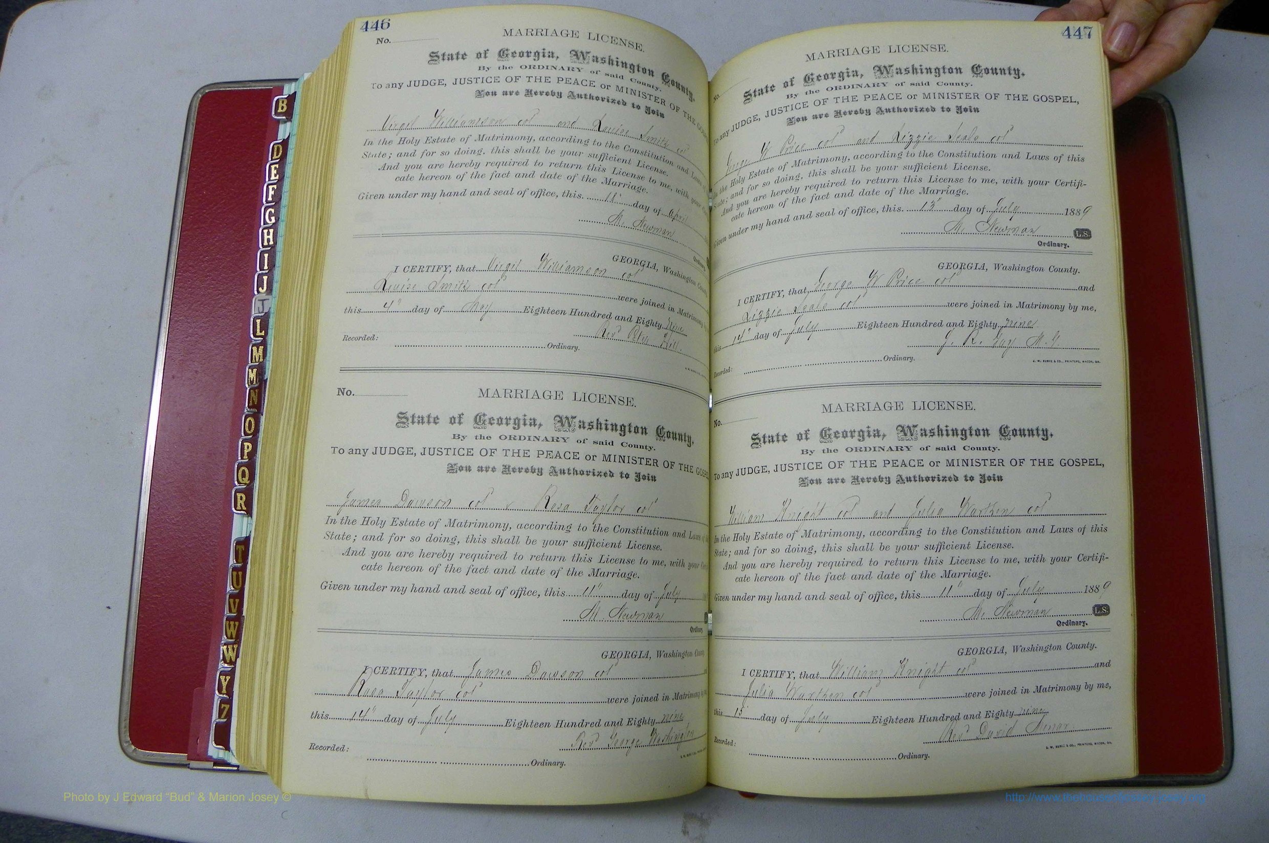 Was GA, Marriages Book F, 1885 - 1890, P 446-447.JPG