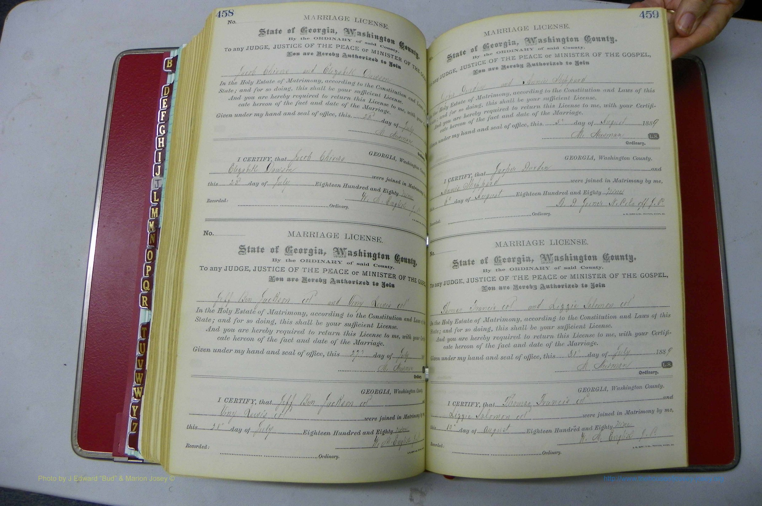 Was GA, Marriages Book F, 1885 - 1890, P 458-459.JPG