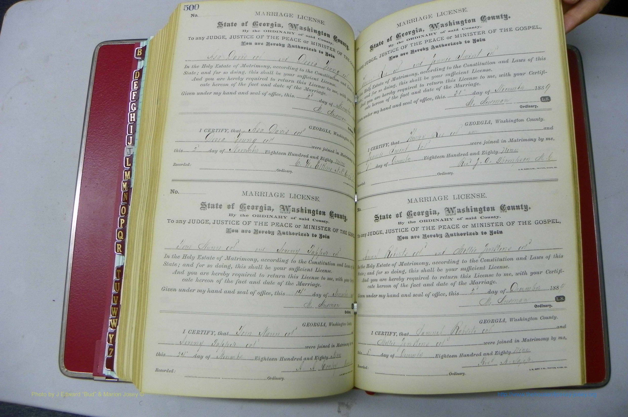 Was GA, Marriages Book F, 1885 - 1890, P 500-501.JPG