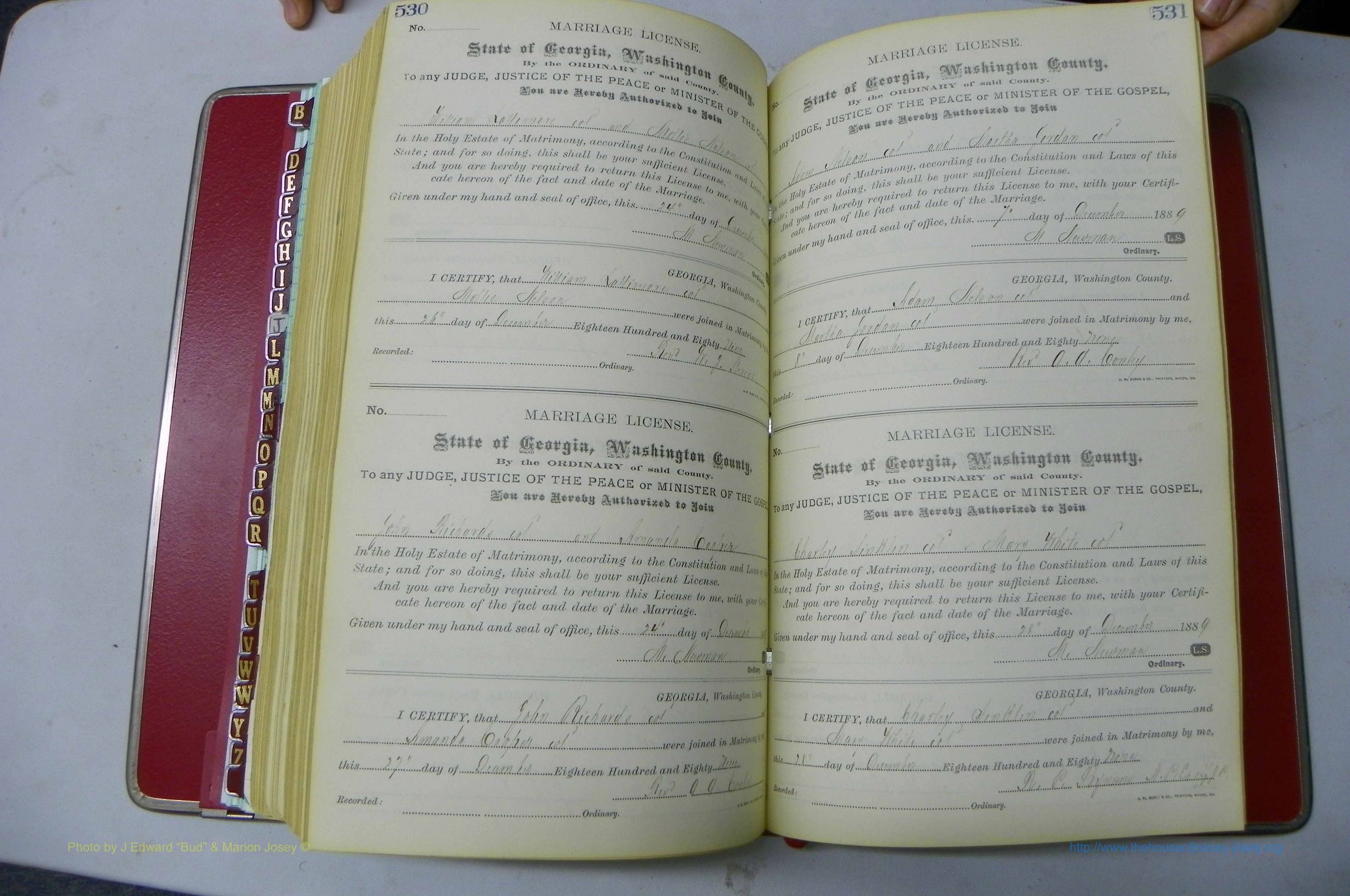 Was GA, Marriages Book F, 1885 - 1890, P 530-531.JPG