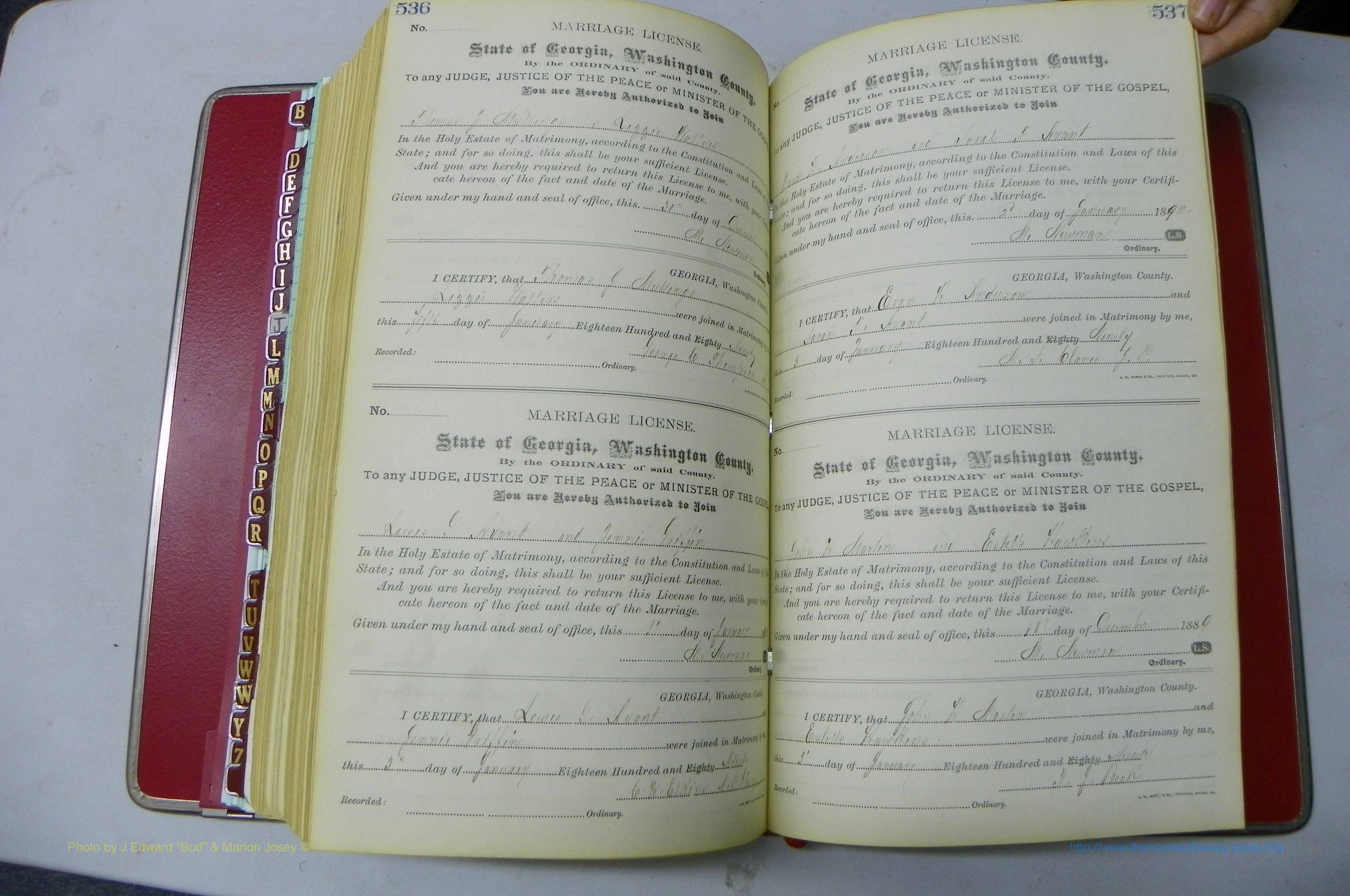 Was GA, Marriages Book F, 1885 - 1890, P 536-537.JPG