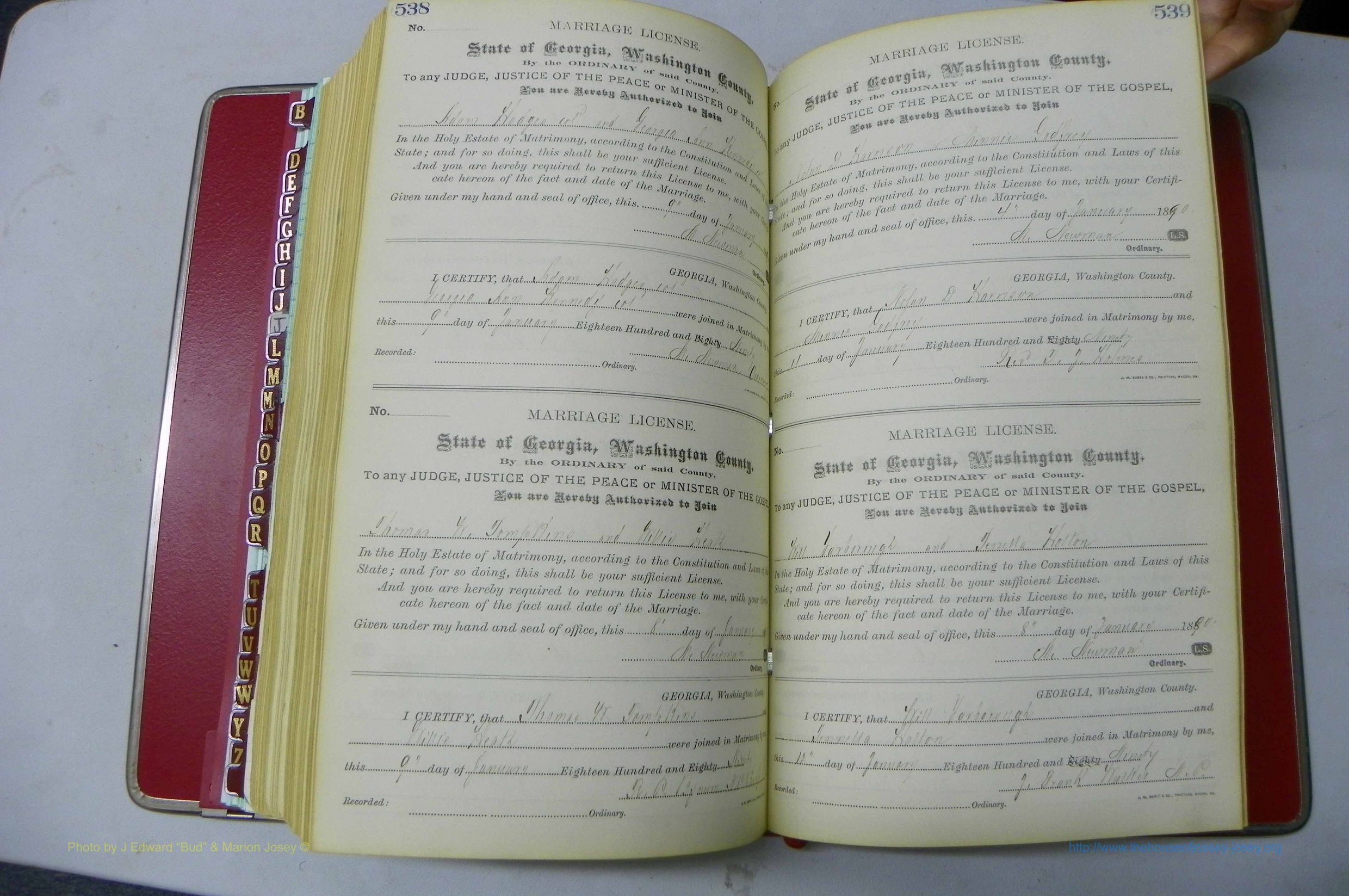 Was GA, Marriages Book F, 1885 - 1890, P 538-539.JPG