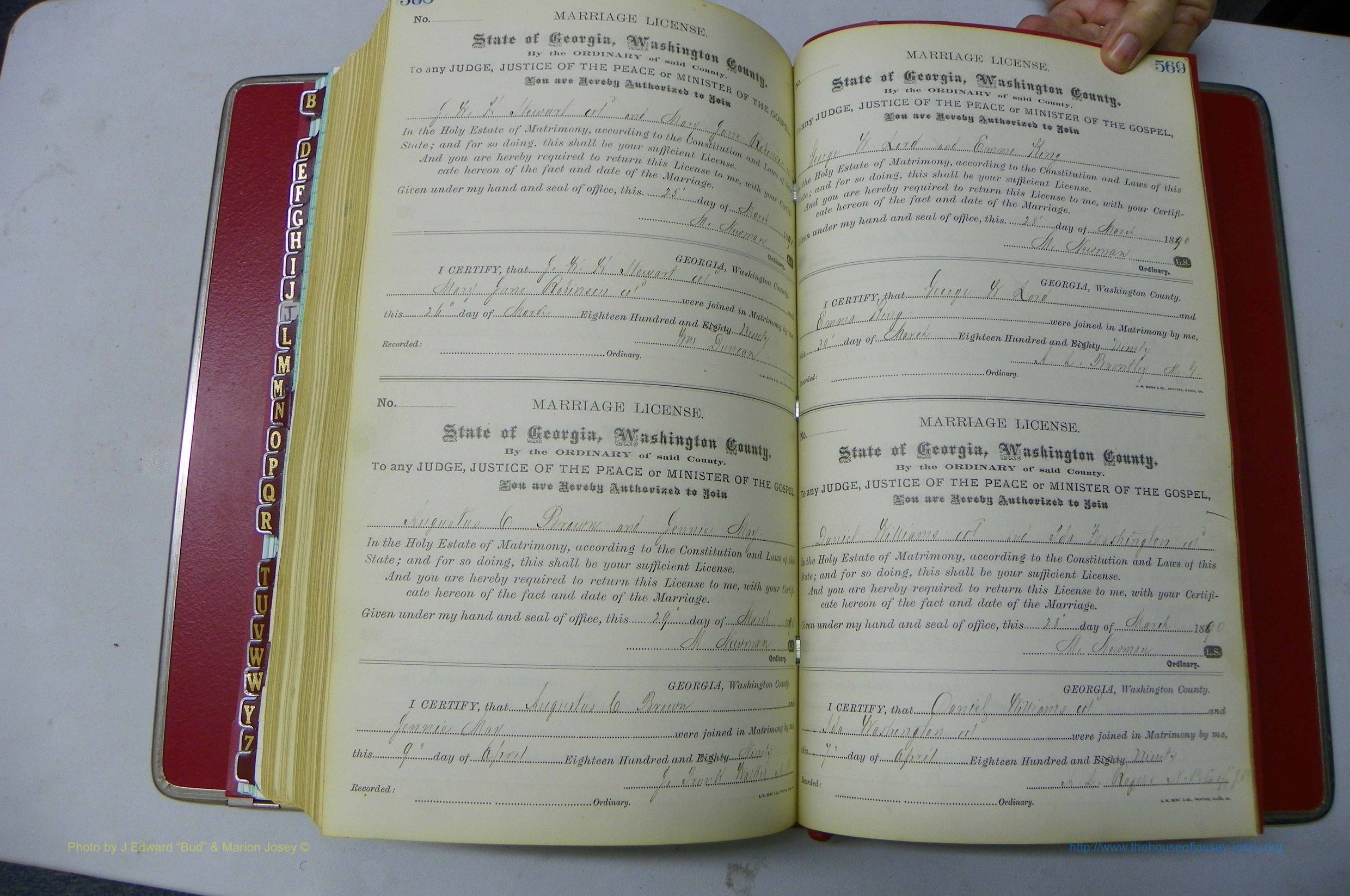 Was GA, Marriages Book F, 1885 - 1890, P 568-569.JPG