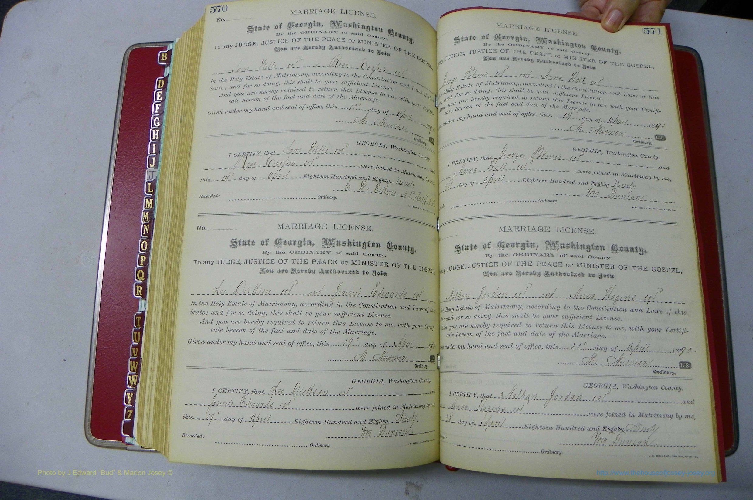 Was GA, Marriages Book F, 1885 - 1890, P 570-571.JPG