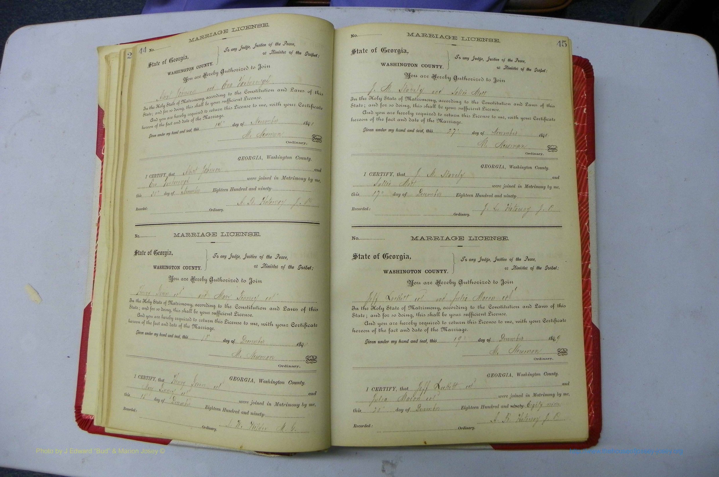 Was GA, Marriages Book G, 1890 - 1895, P 044-045.JPG