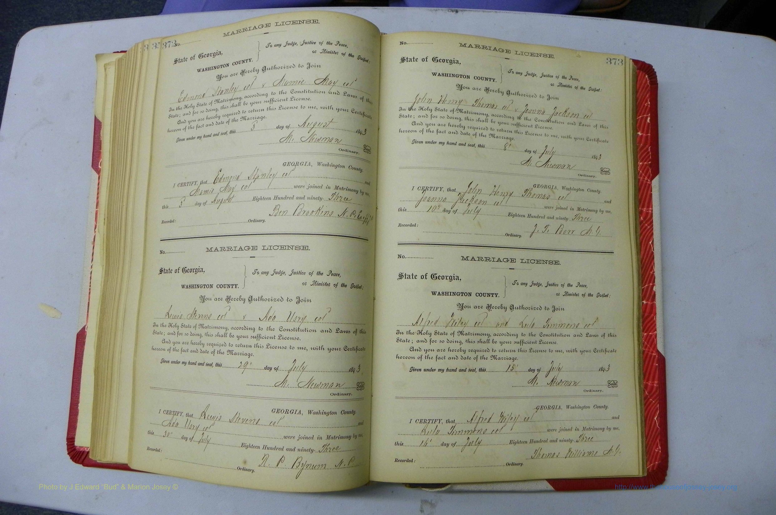 Was GA, Marriages Book G, 1890 - 1895, P 372-373.JPG