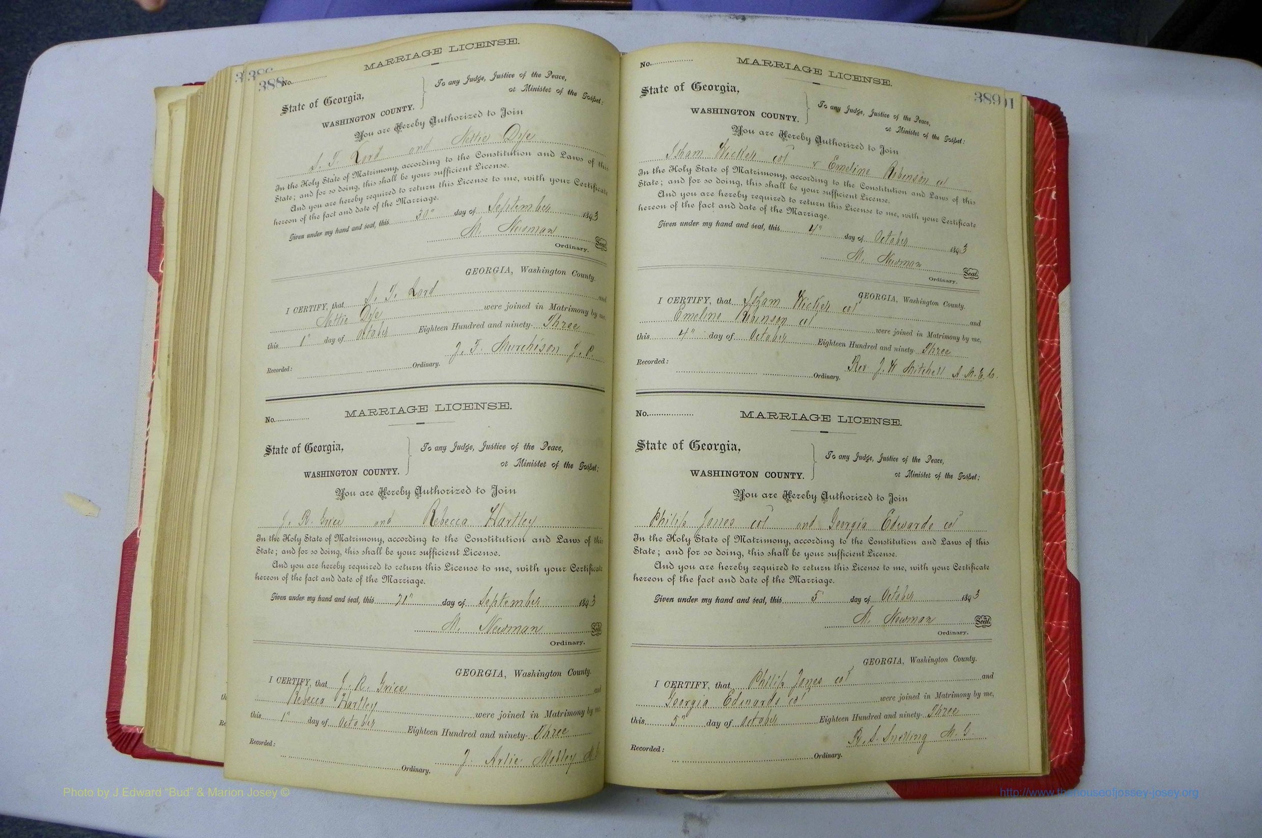 Was GA, Marriages Book G, 1890 - 1895, P 388-389.JPG