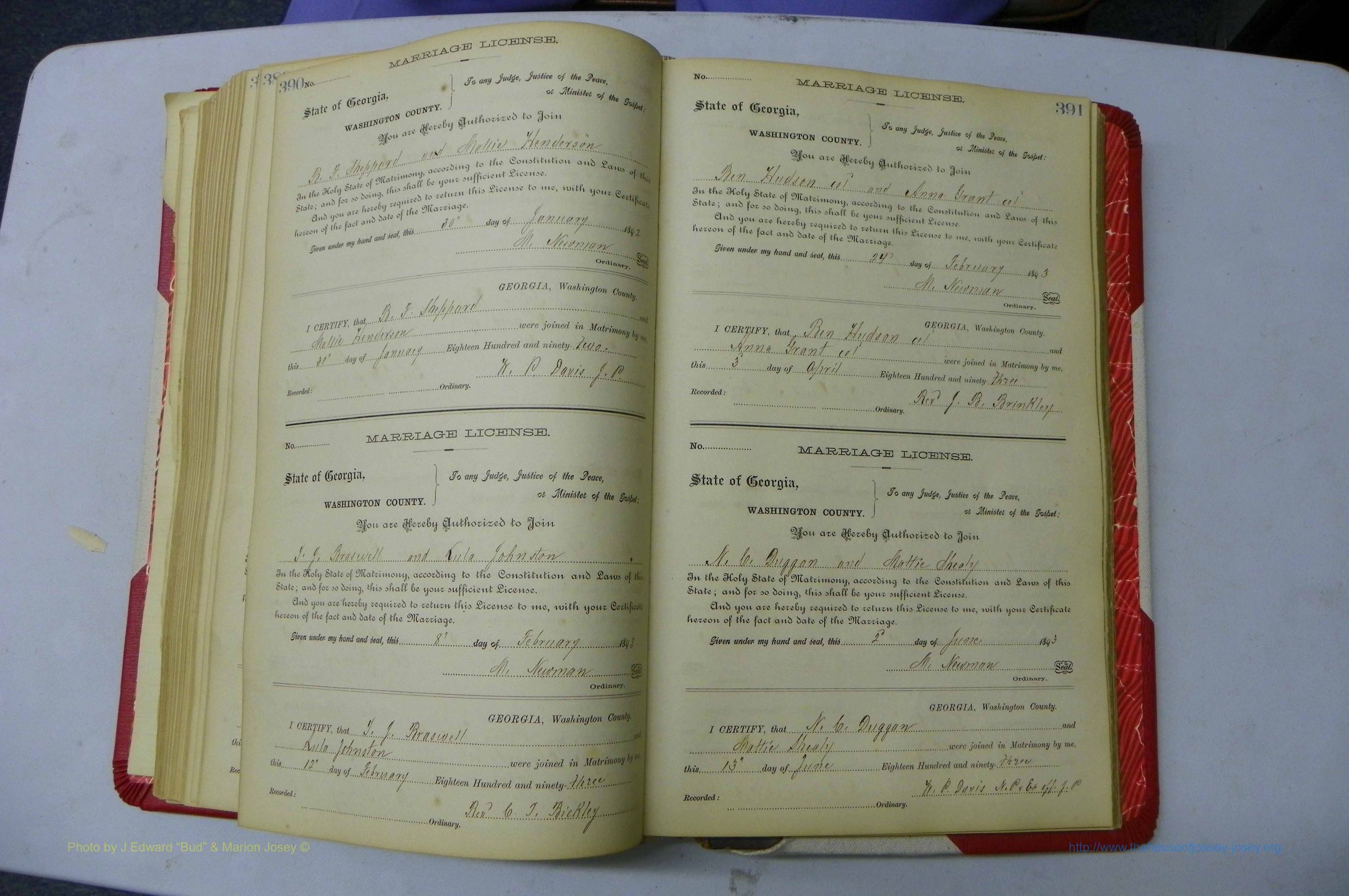 Was GA, Marriages Book G, 1890 - 1895, P 390-391.JPG