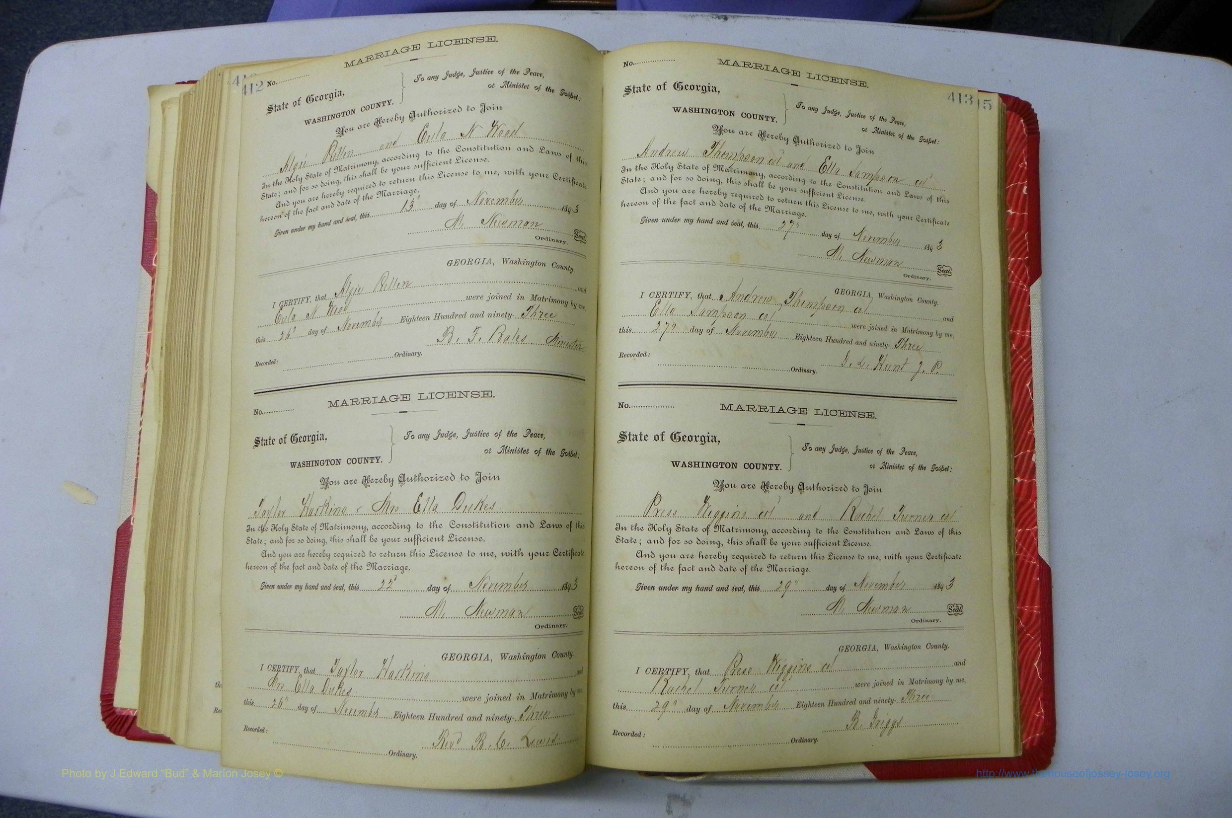 Was GA, Marriages Book G, 1890 - 1895, P 412-413.JPG